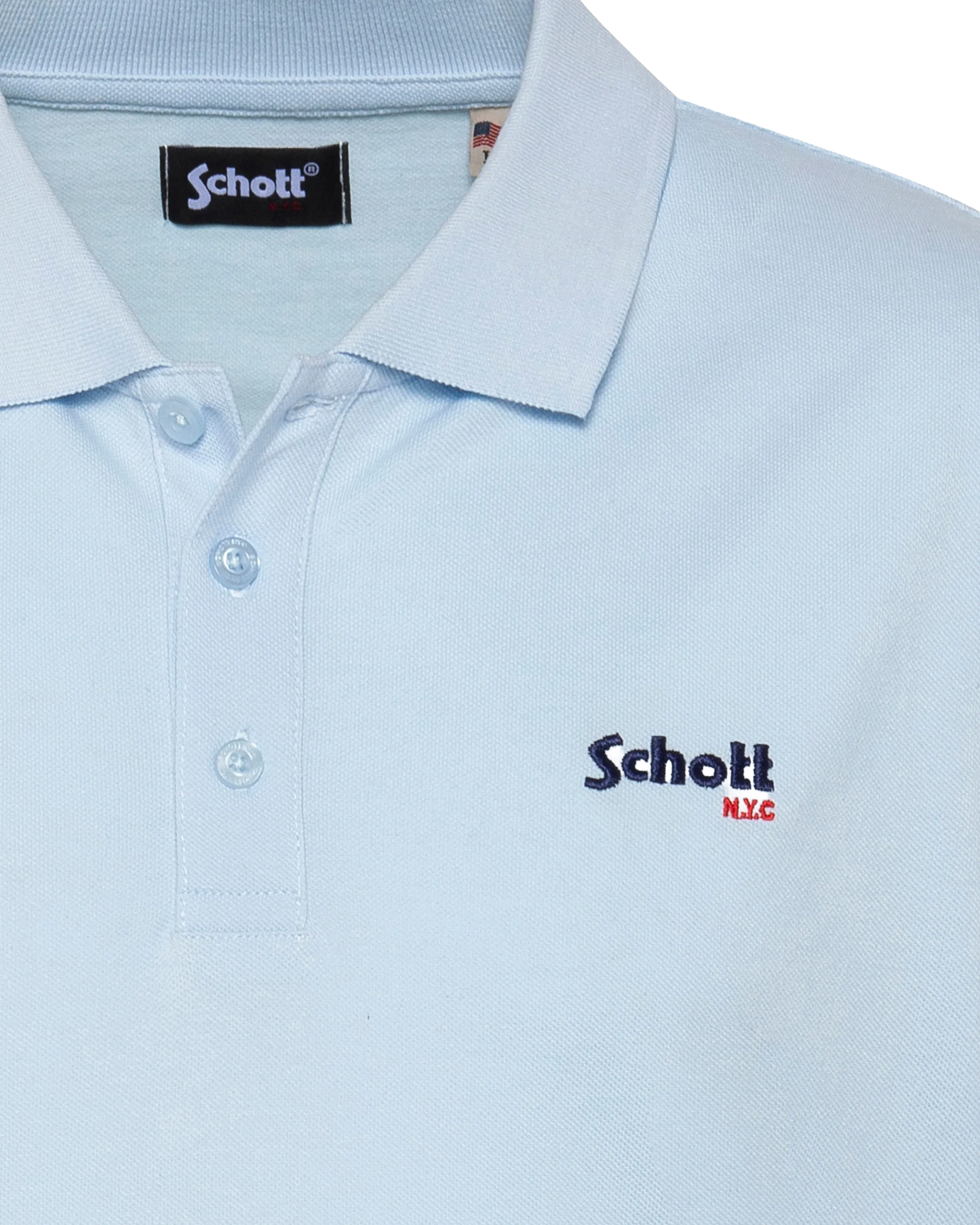 Himmelblaues Poloshirt aus Baumwollpiqué