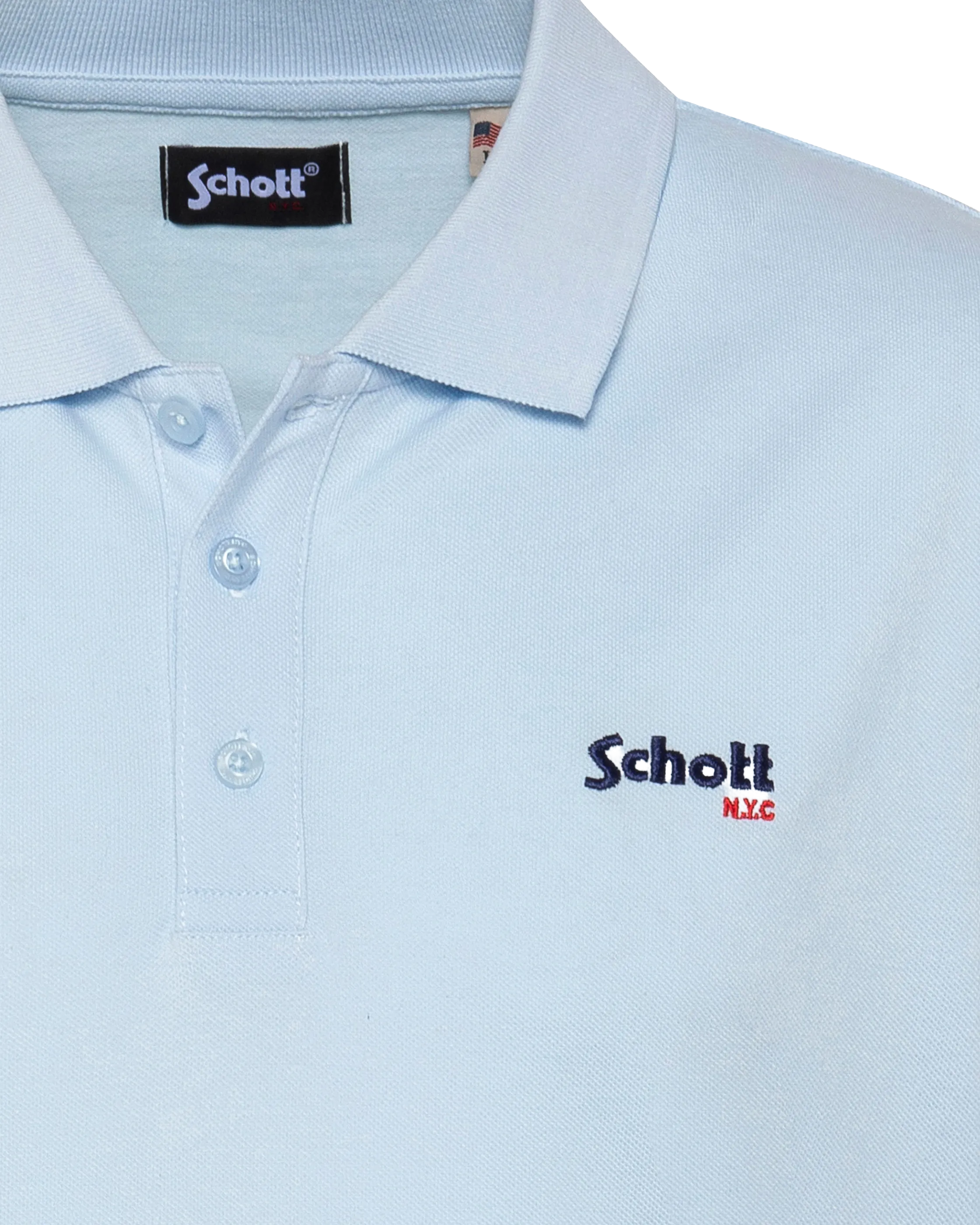 Himmelblaues Poloshirt aus Baumwollpiqué-3