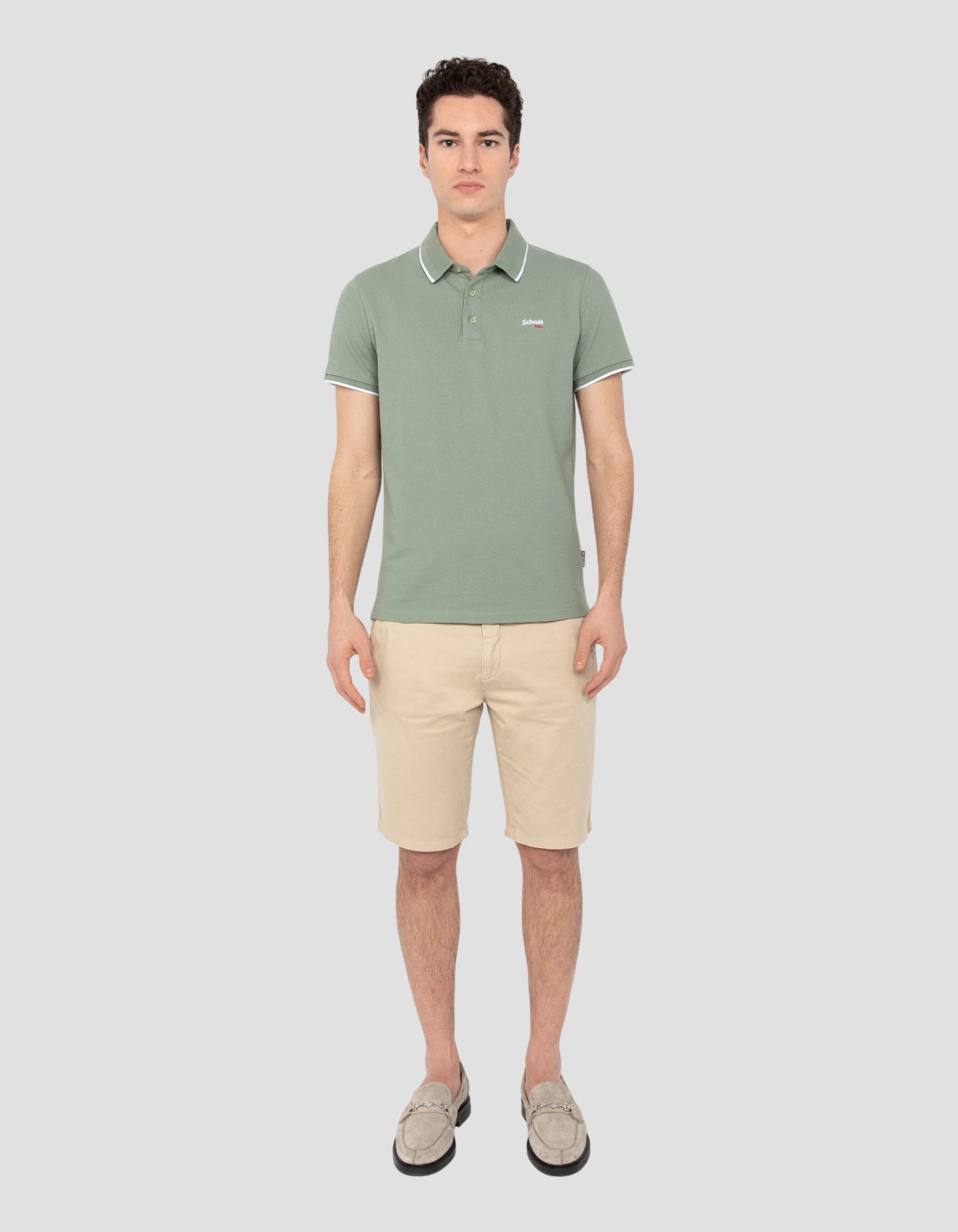 Sage Khaki Retro Sport Polo