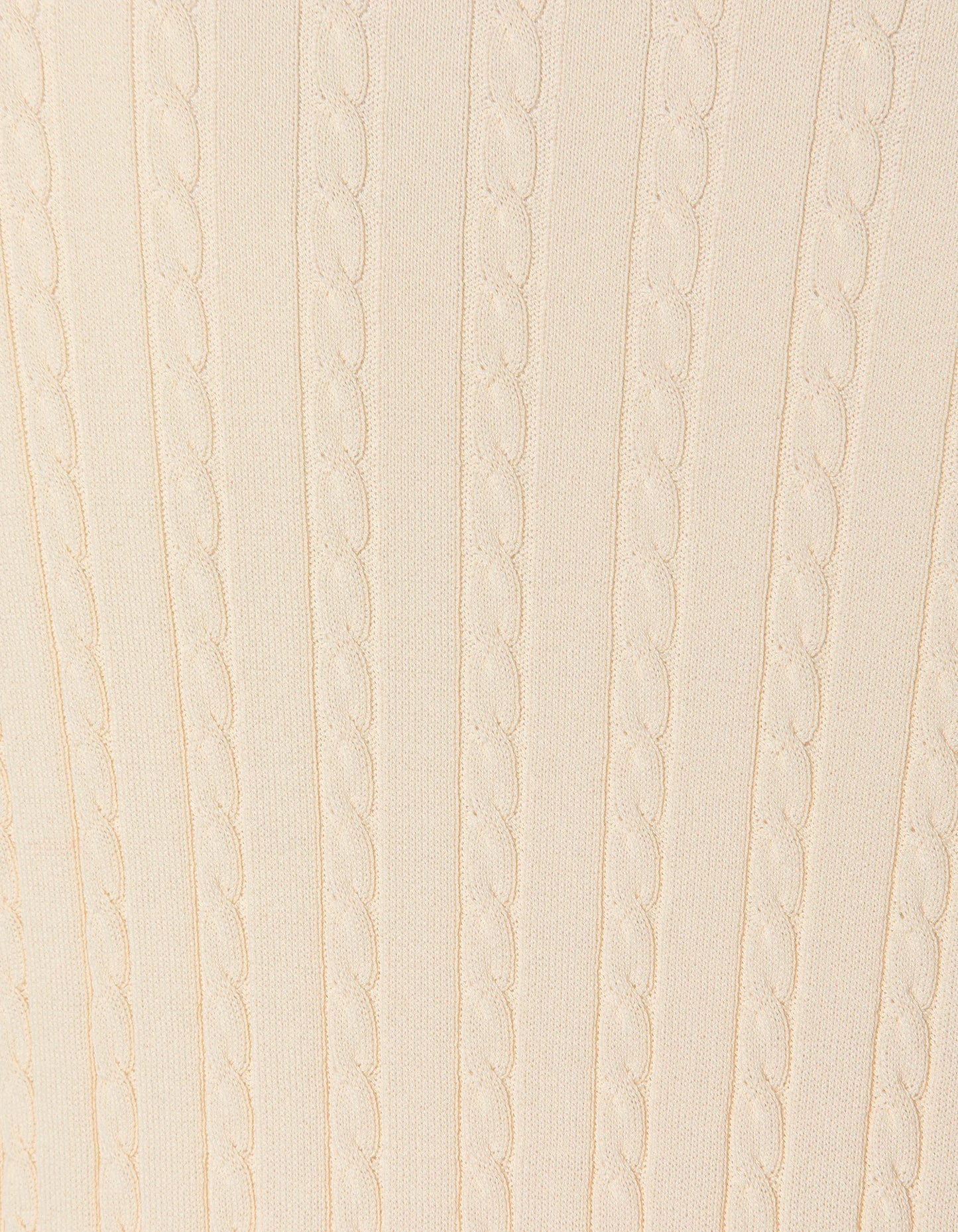 Weißes Retro-Poloshirt mit feinem Zopfmuster