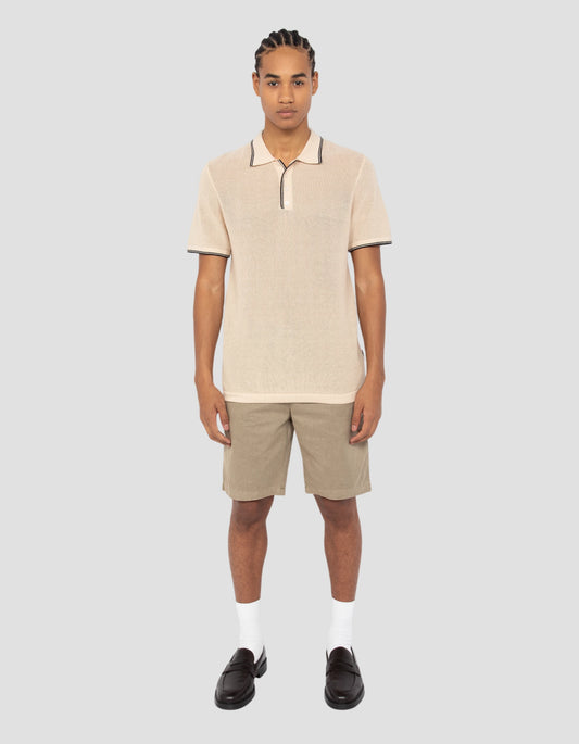 Retro 50's mesh white polo shirt