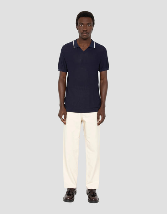 Polo retro rejilla azul marino
