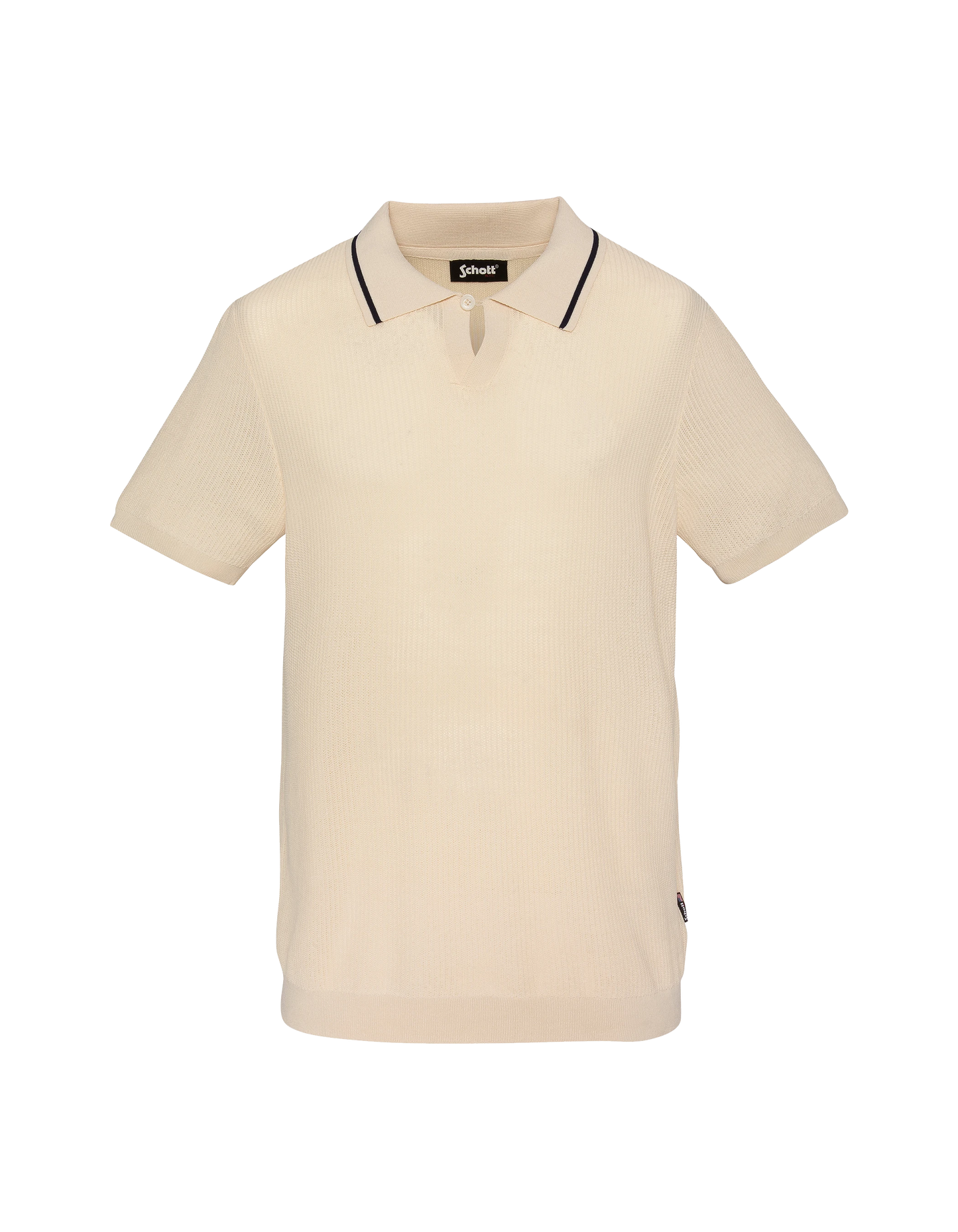 Weißes Retro-Mesh-Poloshirt