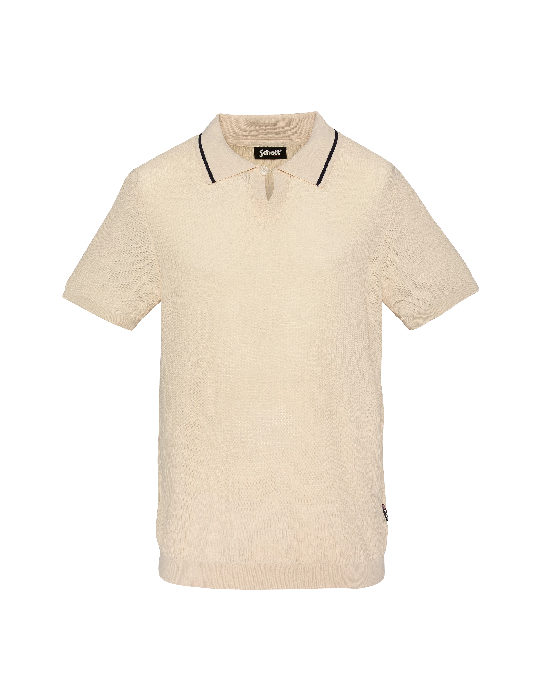 Weißes Retro-Mesh-Poloshirt-1