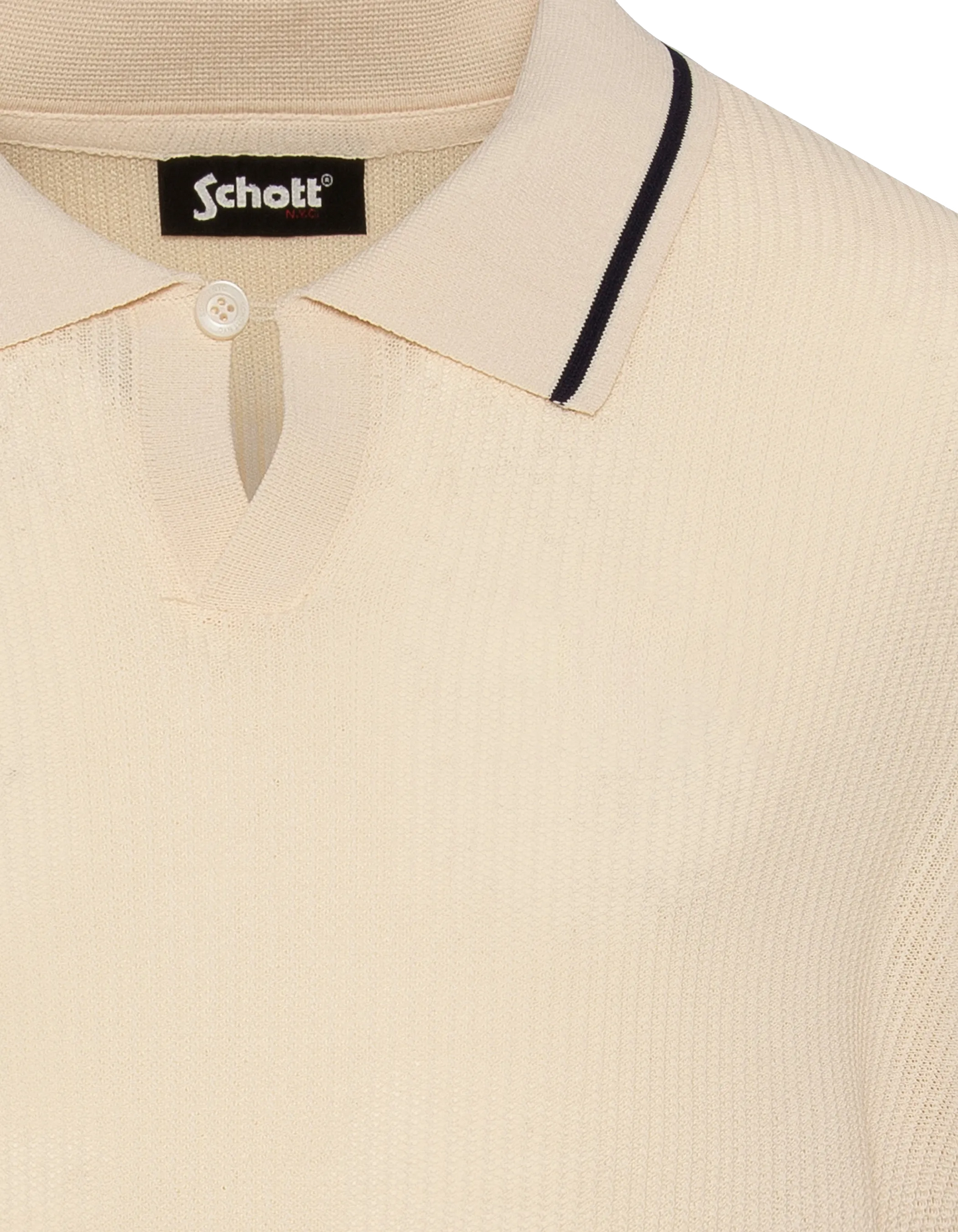 Weißes Retro-Mesh-Poloshirt