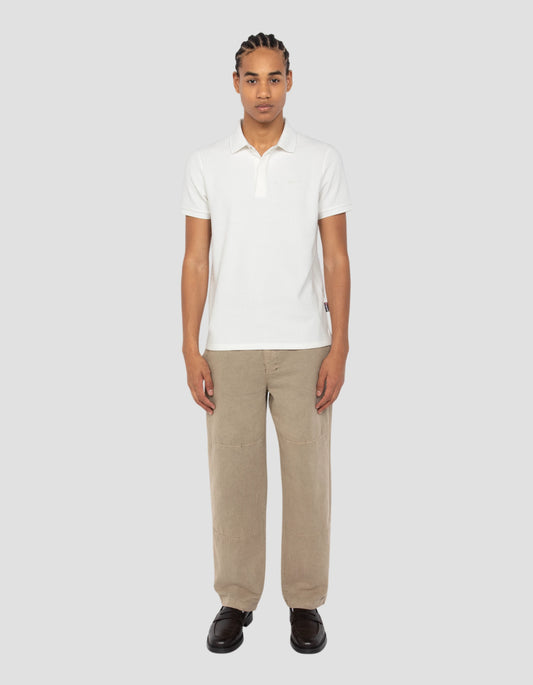 Polo blanc effet gaufré
