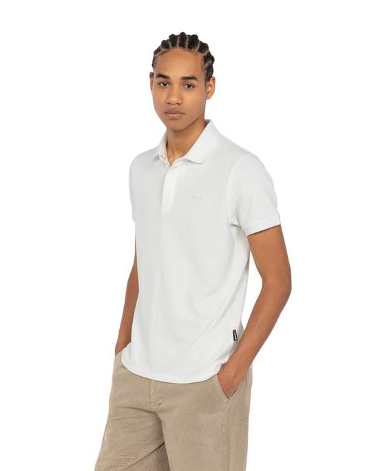 Polo blanc effet gaufré