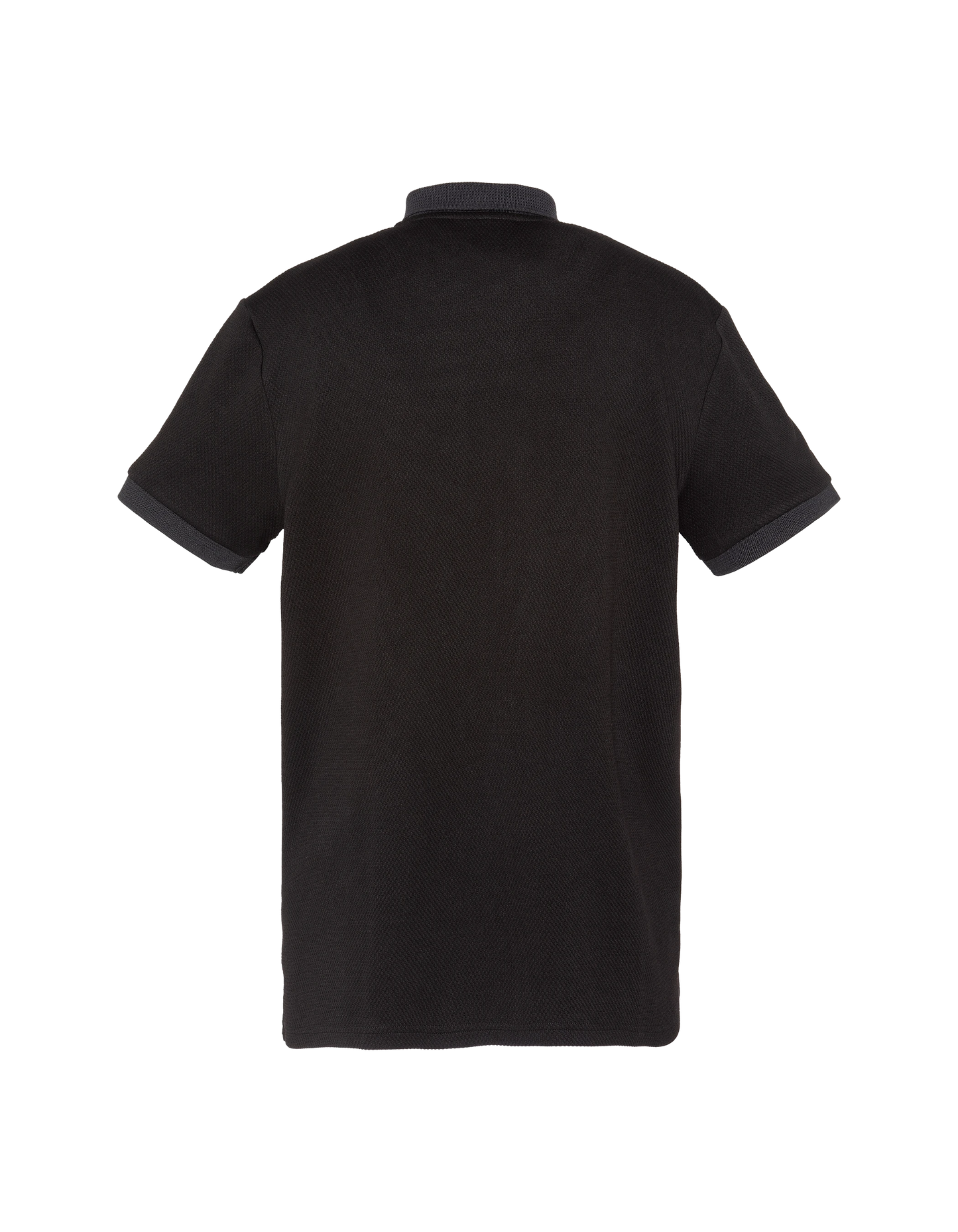 Black mesh polo shirt waffle knit
