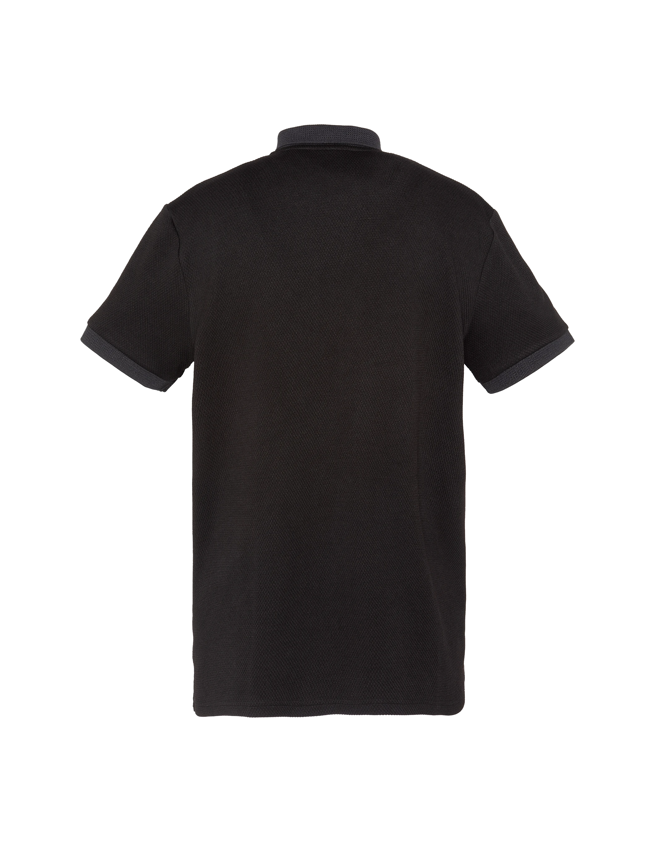 Black mesh polo shirt waffle knit-7