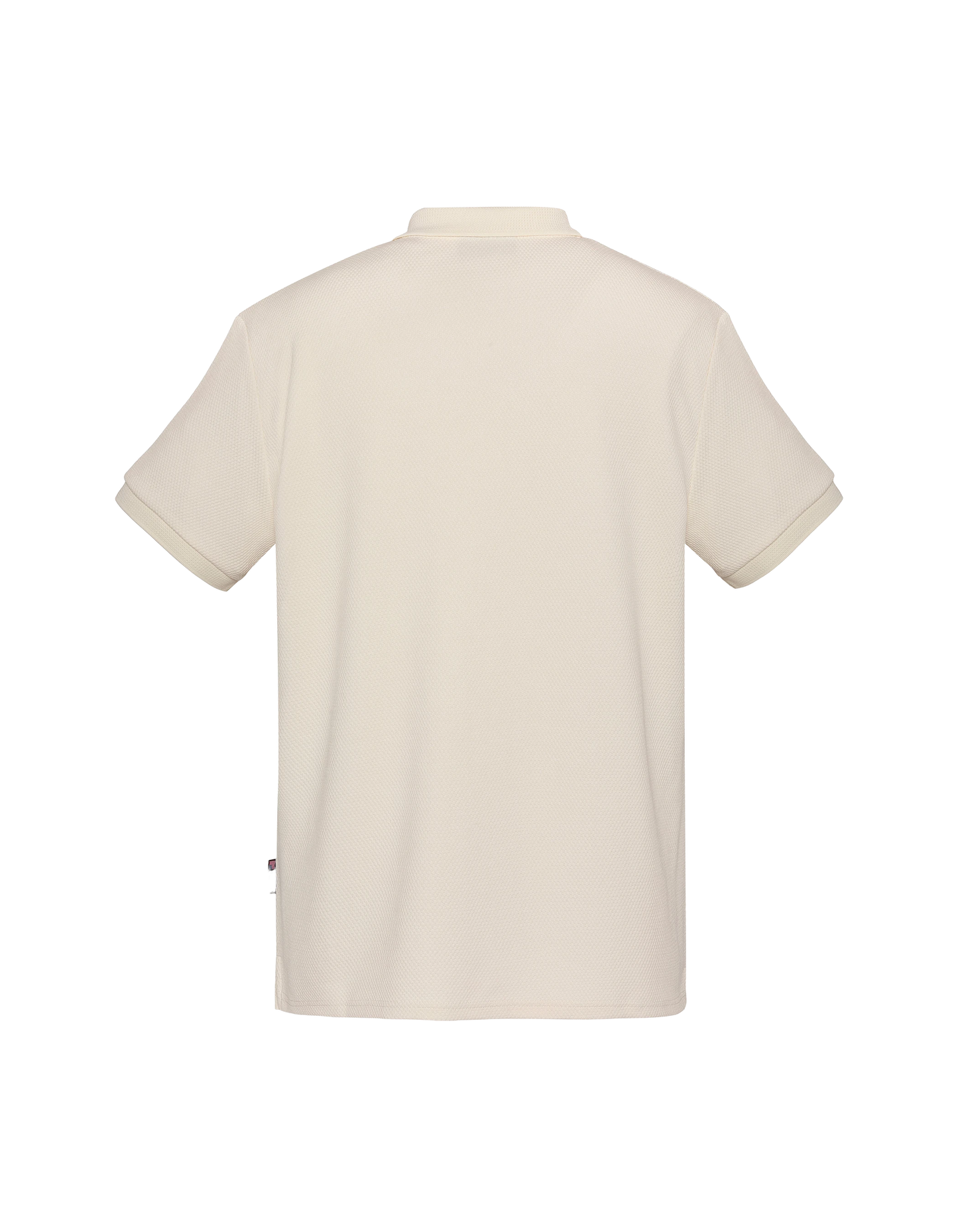 Weißes Poloshirt aus geprägtem Strick