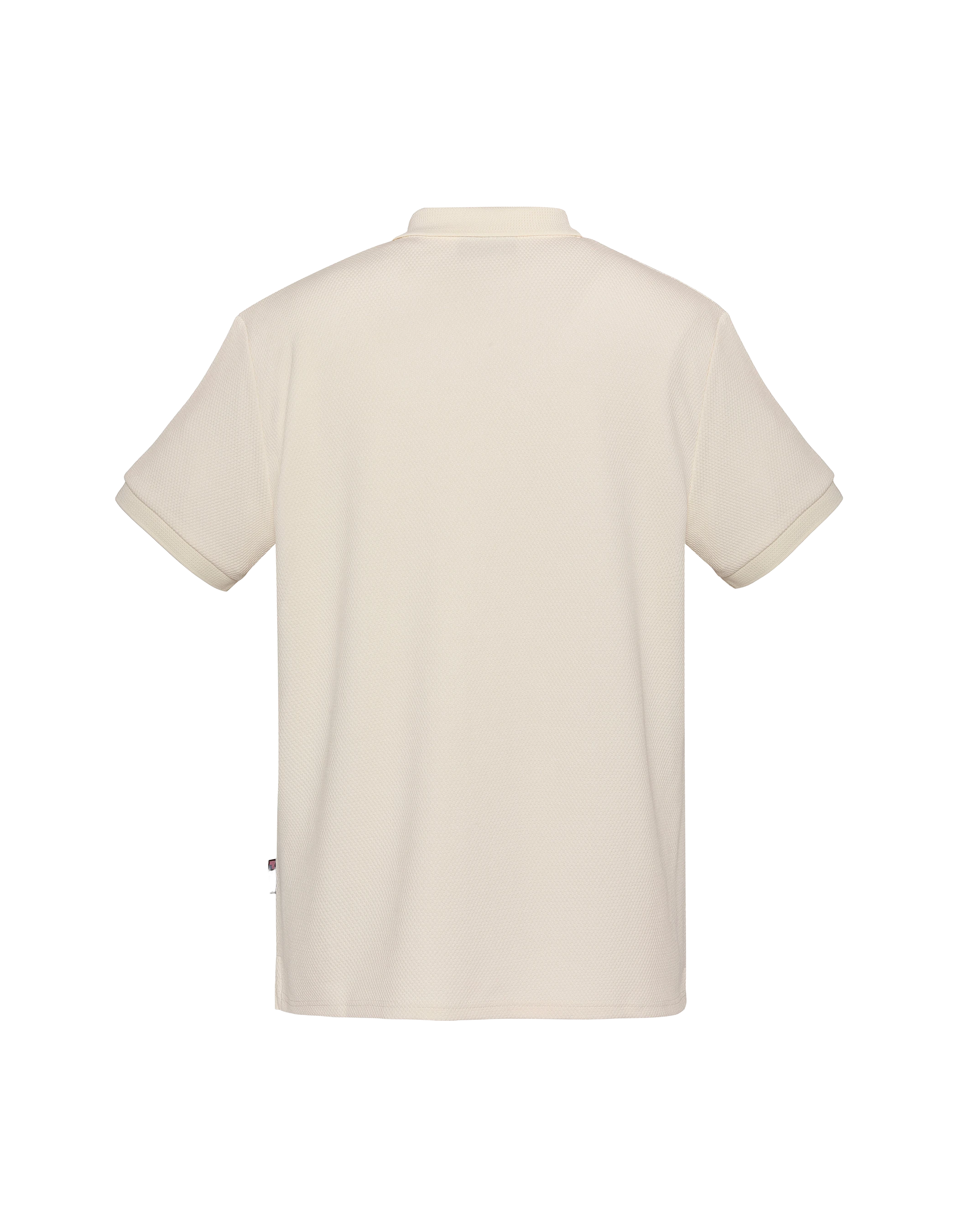 Weißes Poloshirt aus geprägtem Strick-2