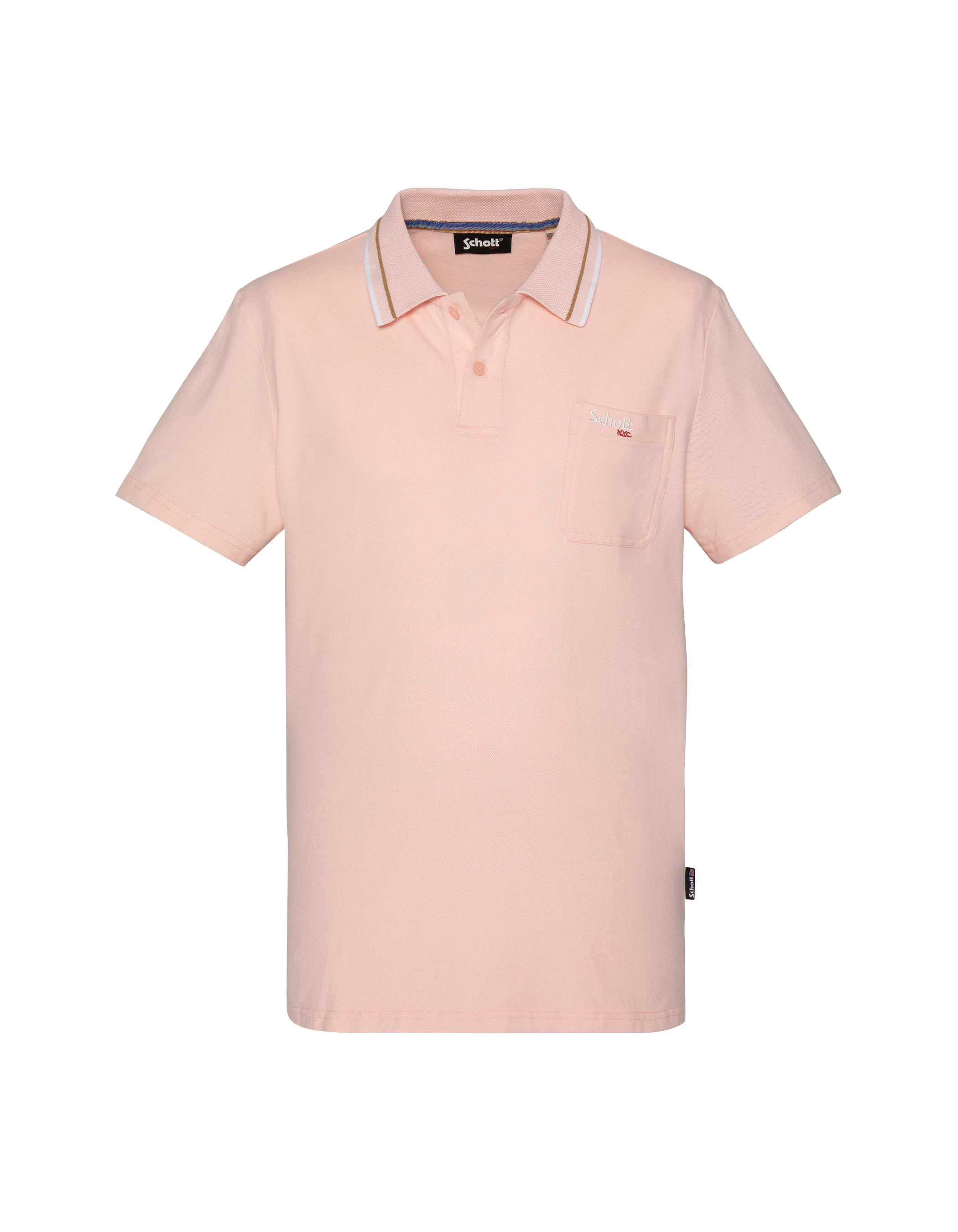 Polo retro de piqué de algodón rosa claro-2