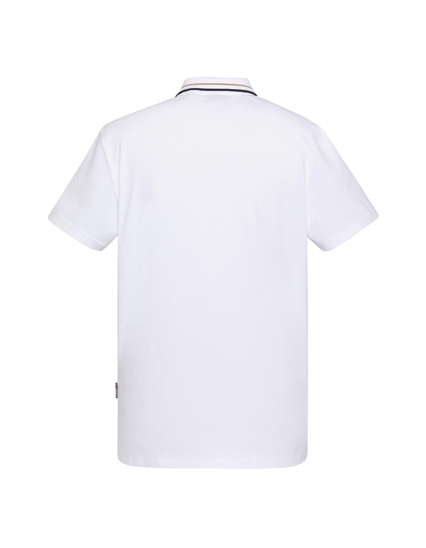 Polo rétro blanc en coton piqué