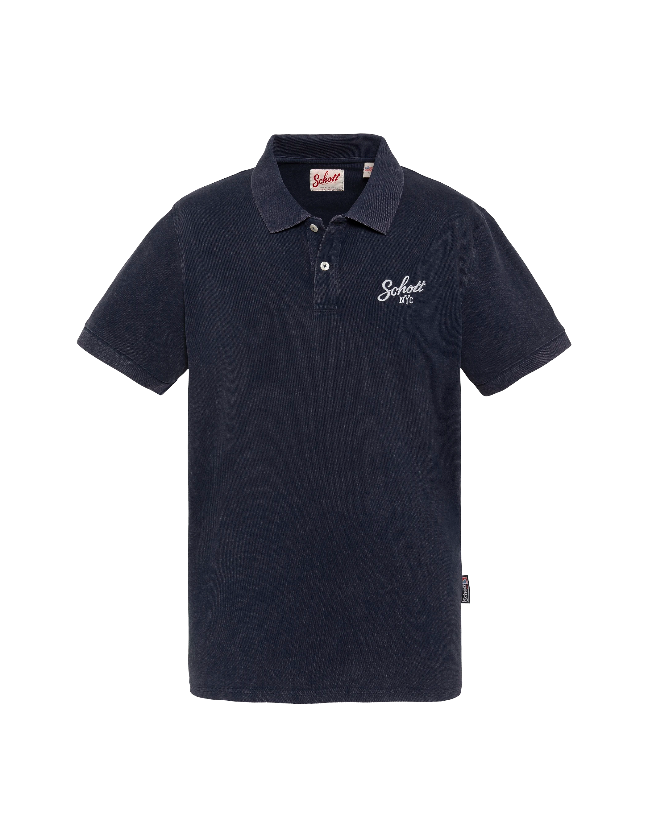 Dark navy polo shirt with retro logo-1
