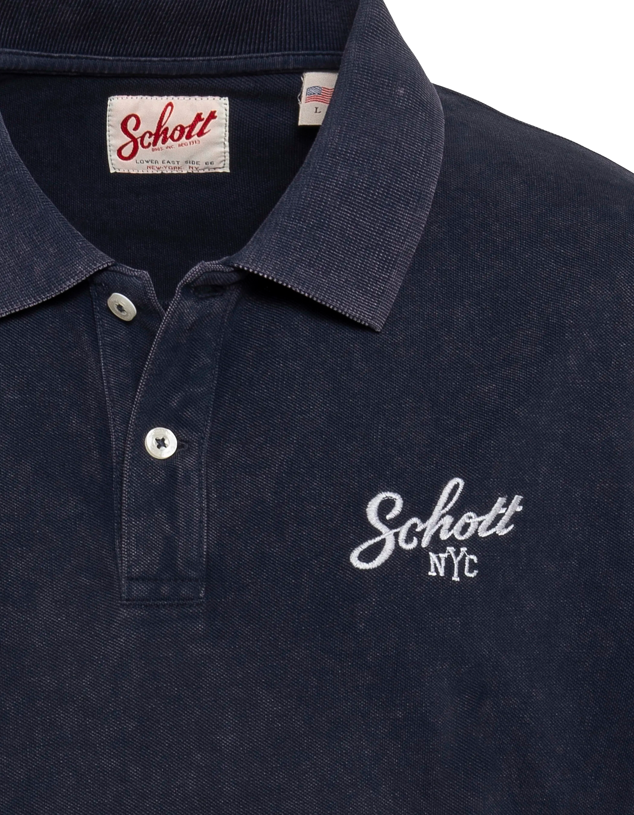 Dark navy polo shirt with retro logo-3