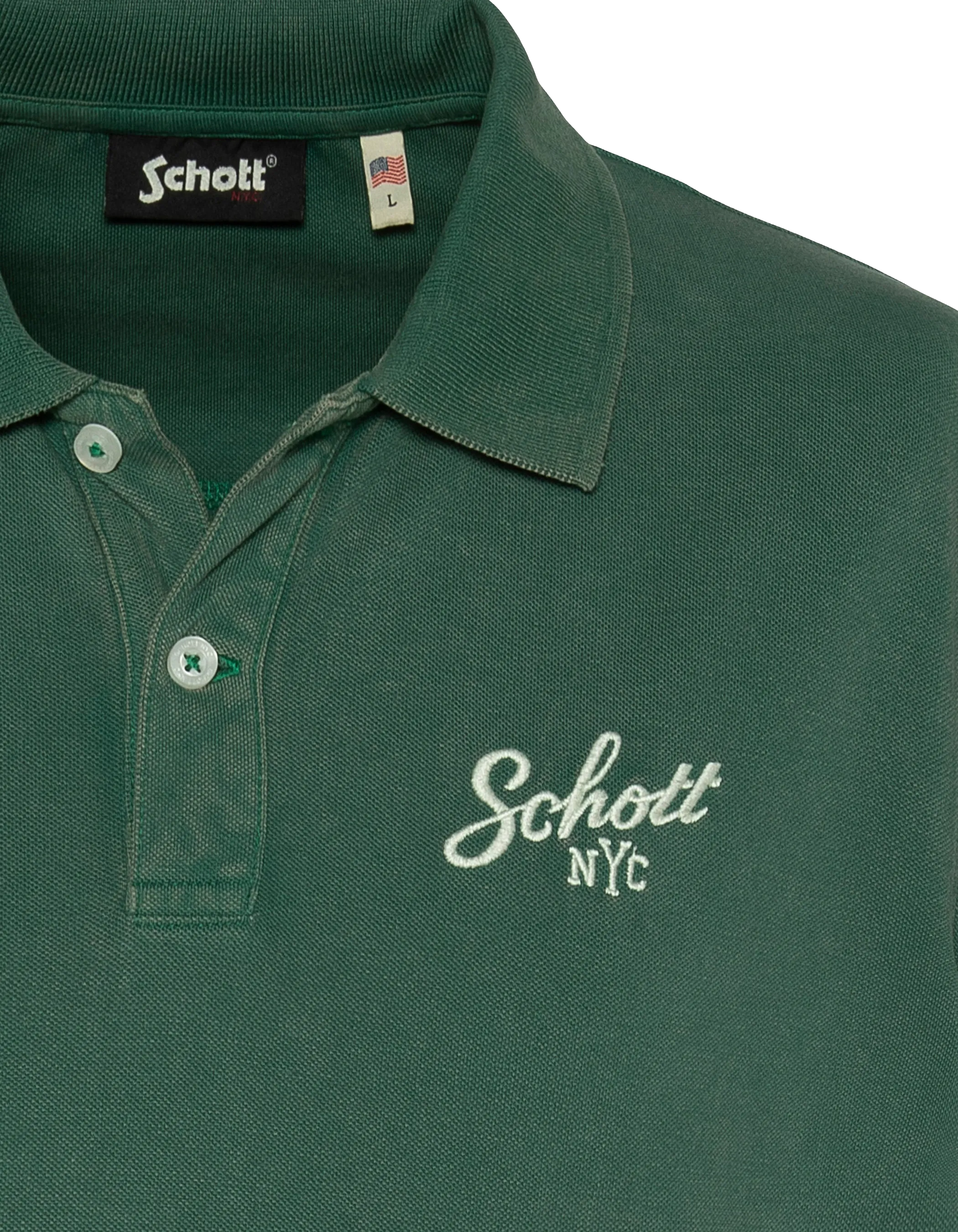 Polo vert avec logo rétro-5