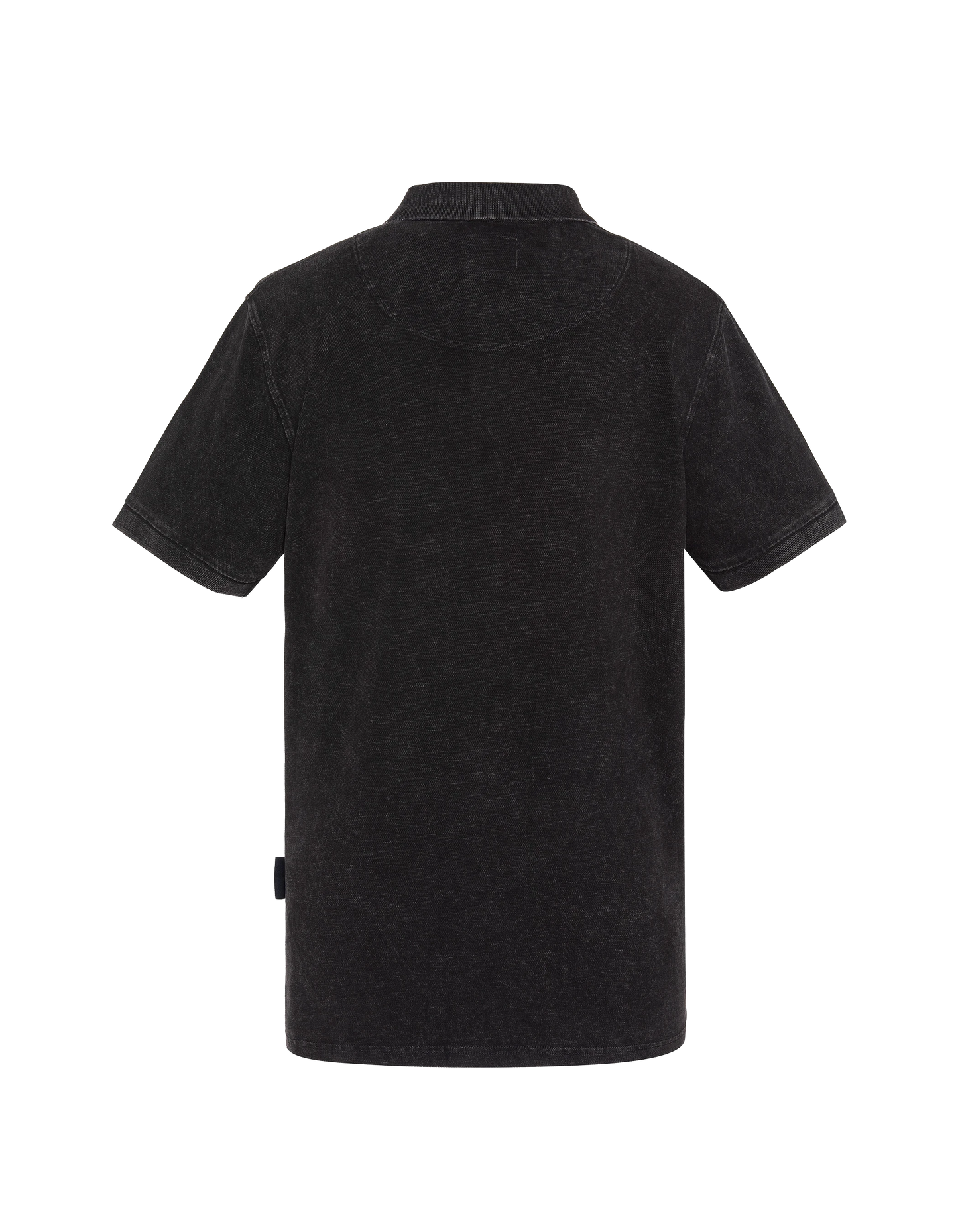Polo noir délavé avec logo rétro