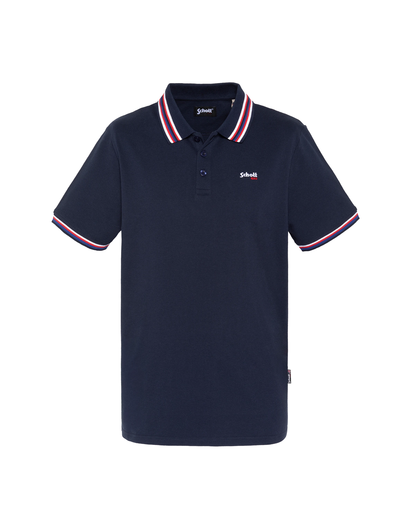 Polo bleu marine avec liserés tricolores