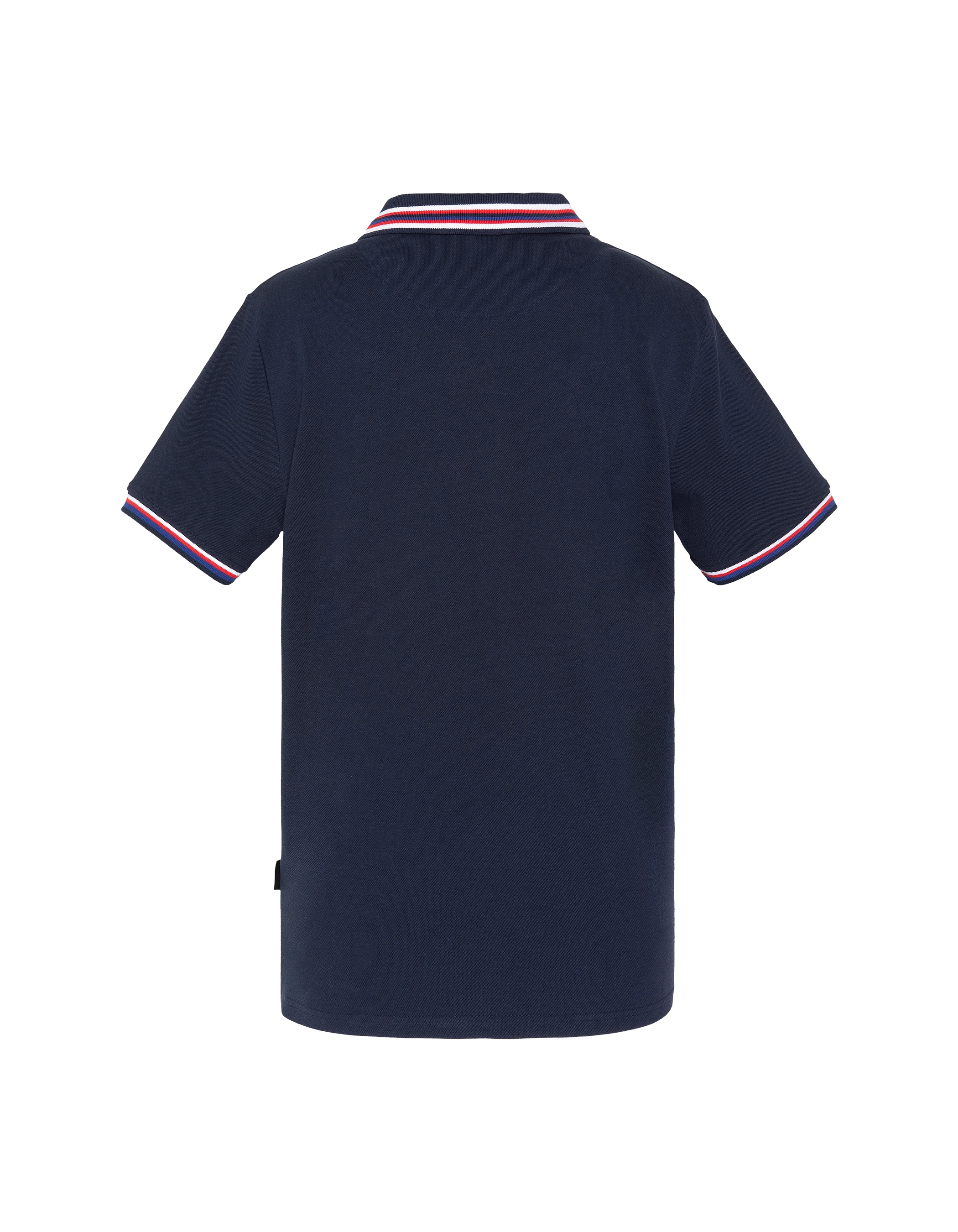 Polo bleu marine avec liserés tricolores-2