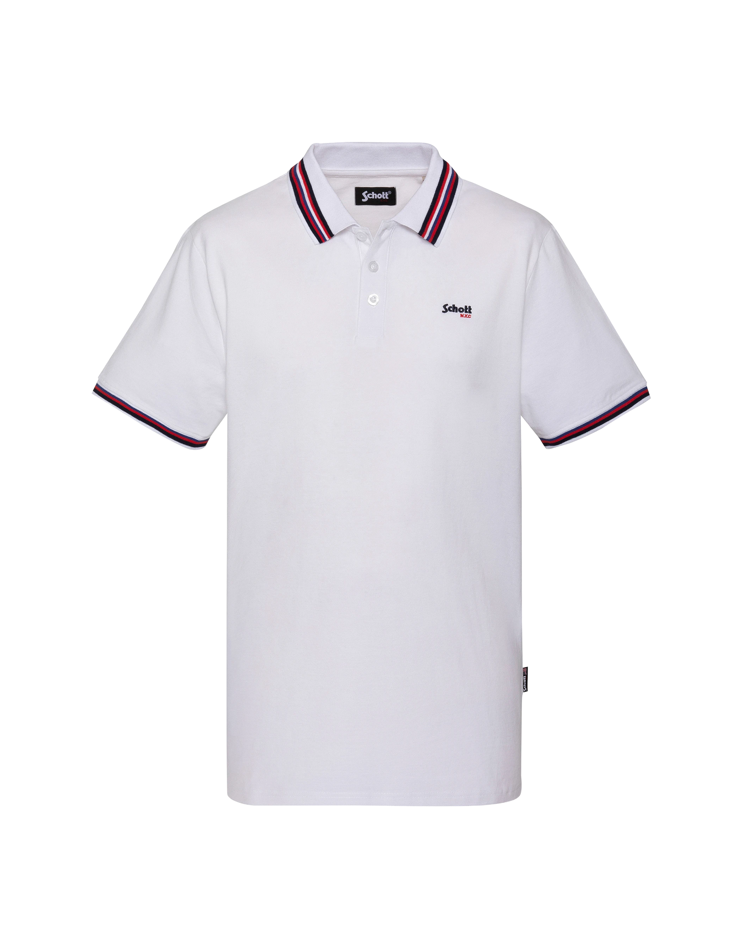 Polo blanc avec liserés tricolores