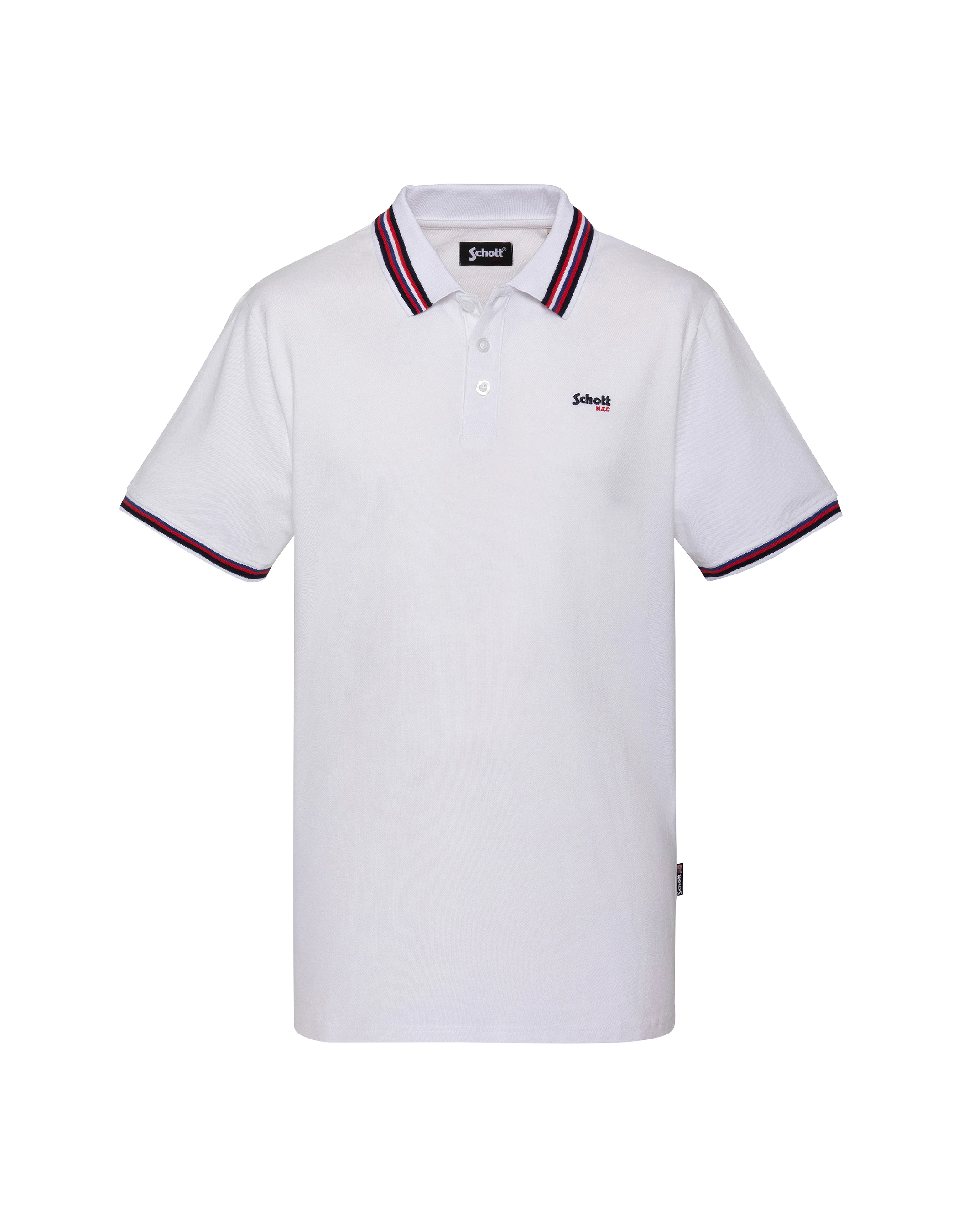Polo blanc avec liserés tricolores-1