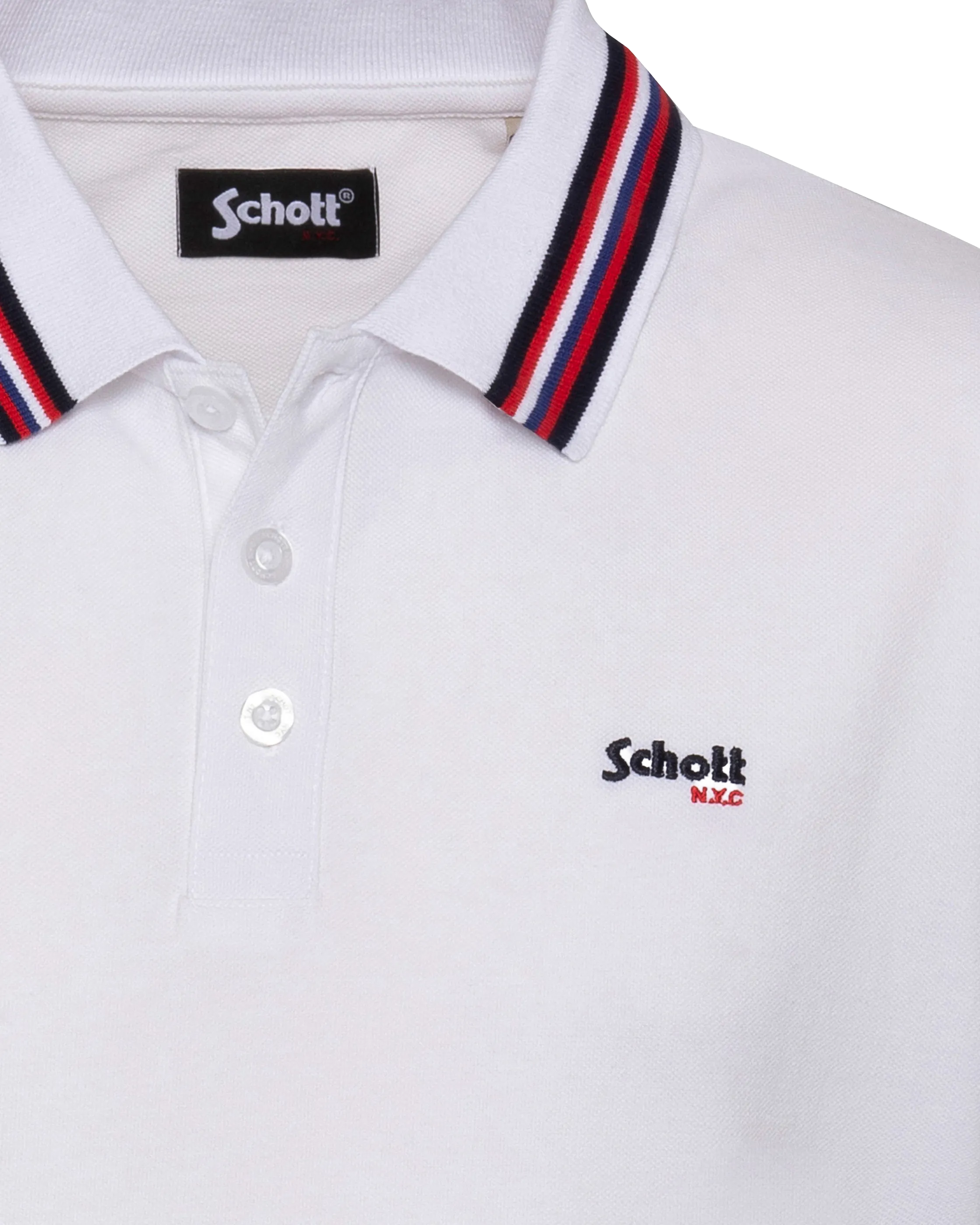 Polo blanc avec liserés tricolores-3