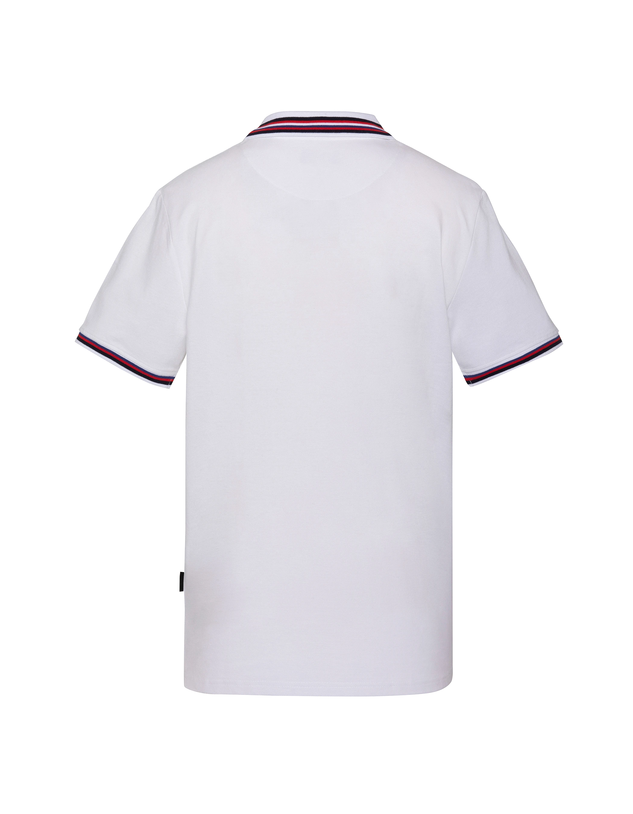 Polo blanc avec liserés tricolores-2