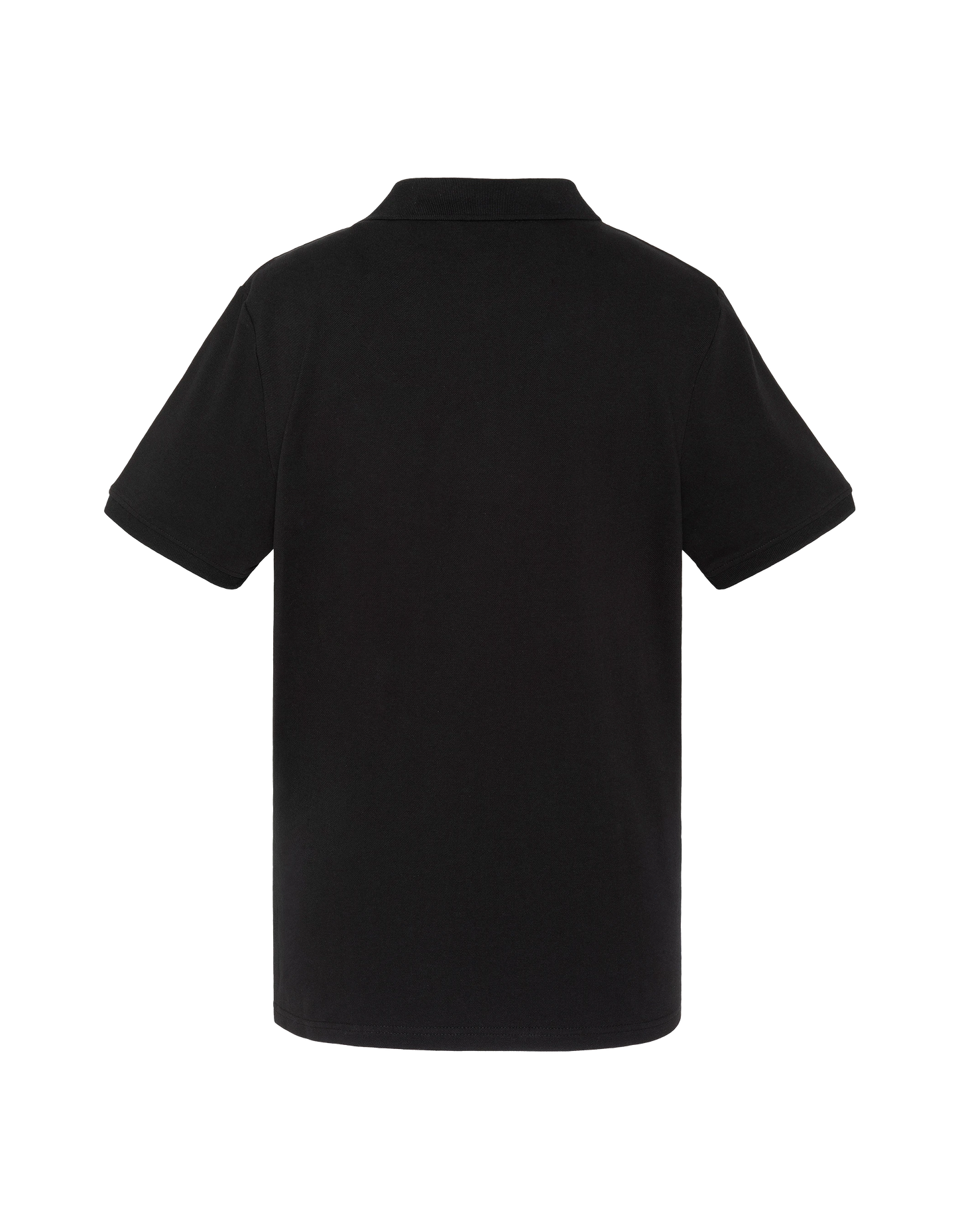 Polo noir avec logo brodé et patte contrastée