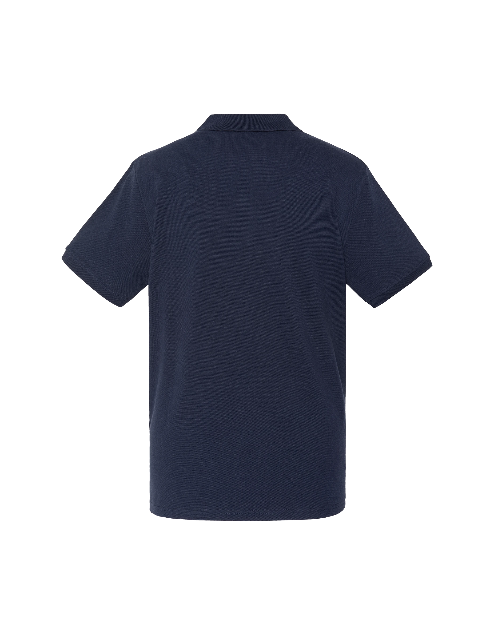 Polo bleu marine avec logo brodé et patte contrastée-2
