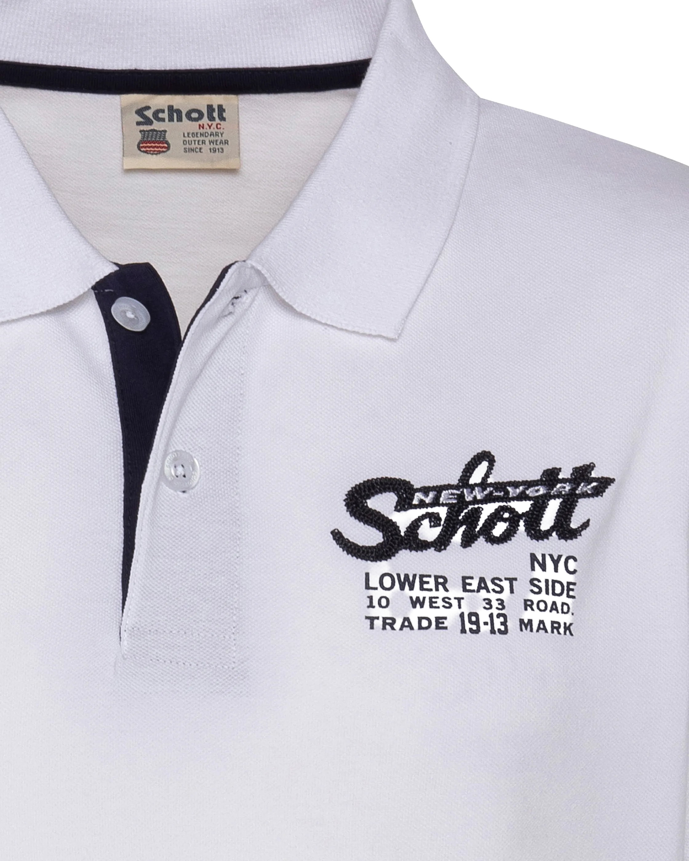 Polo blanc avec logo brodé et patte contrastée-3