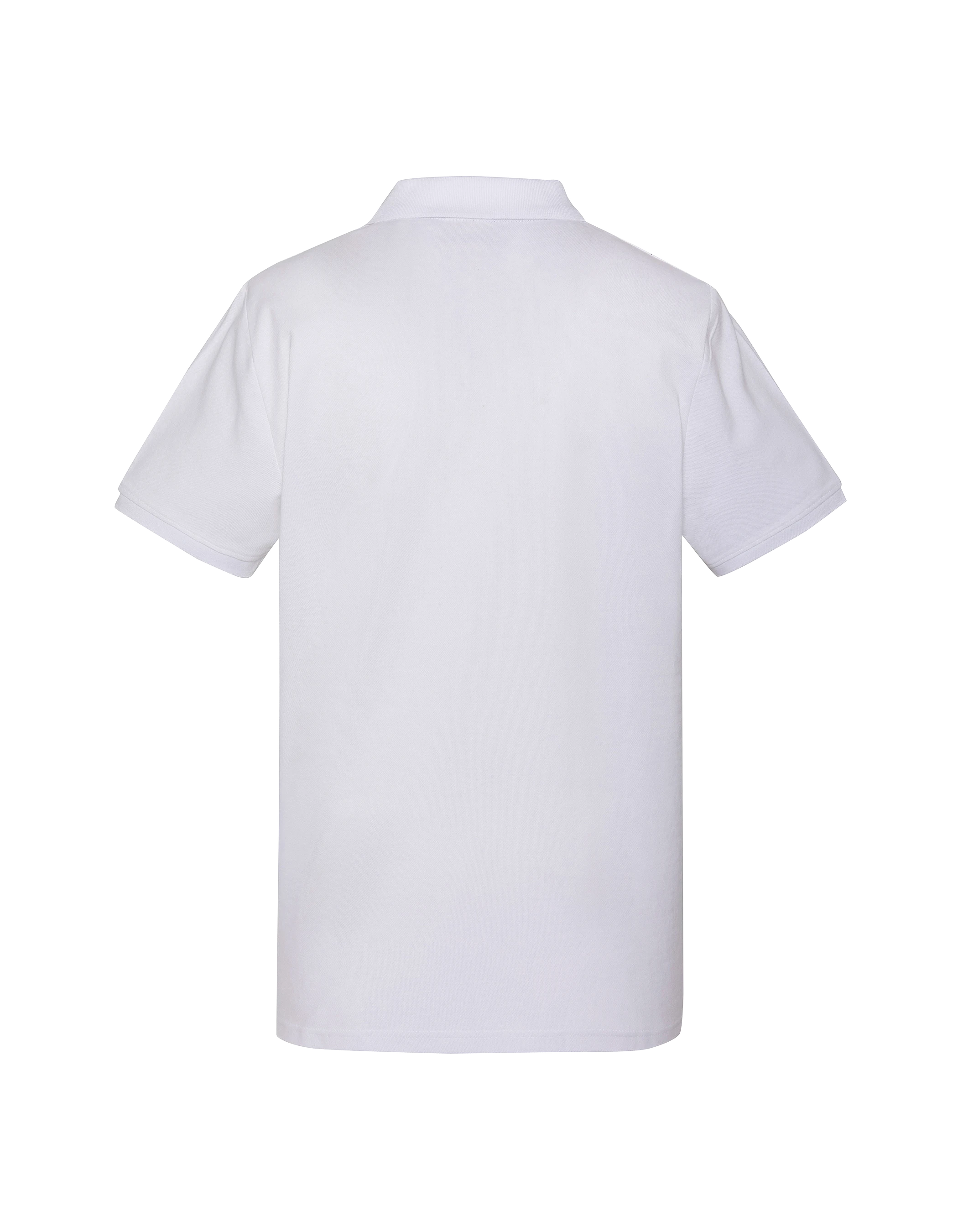 Polo blanc avec logo brodé et patte contrastée-2