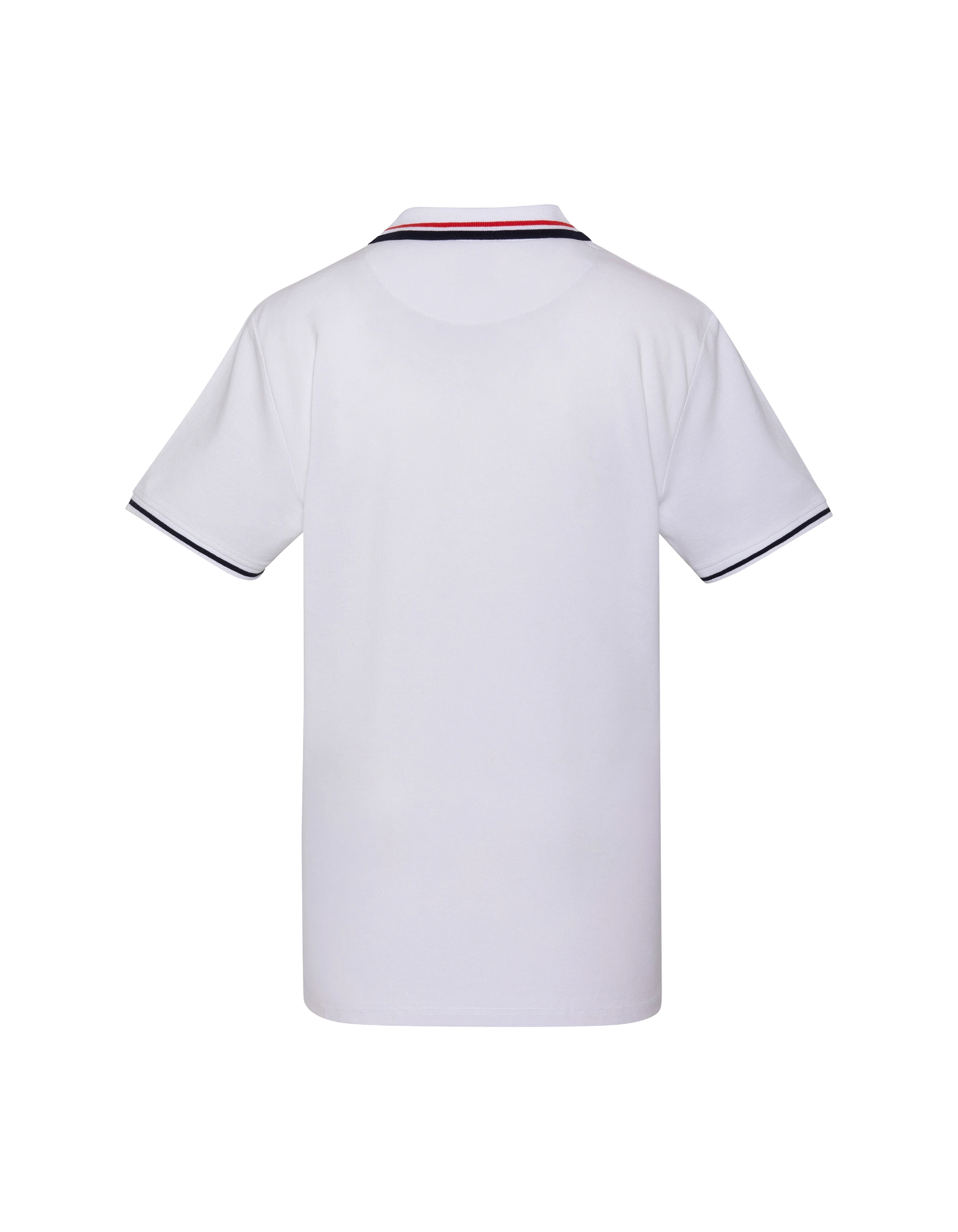 Polo blanc avec poche à rabat et liserés tricolores