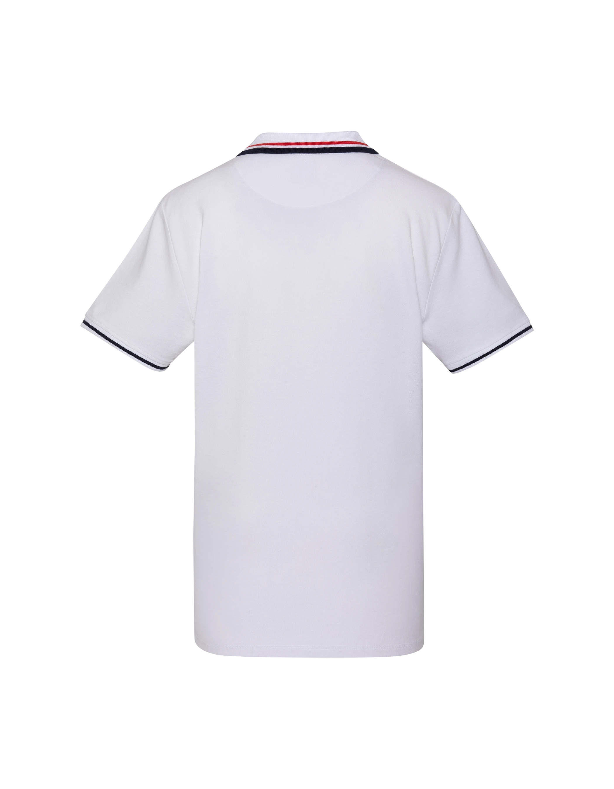 Polo blanc avec poche à rabat et liserés tricolores-2