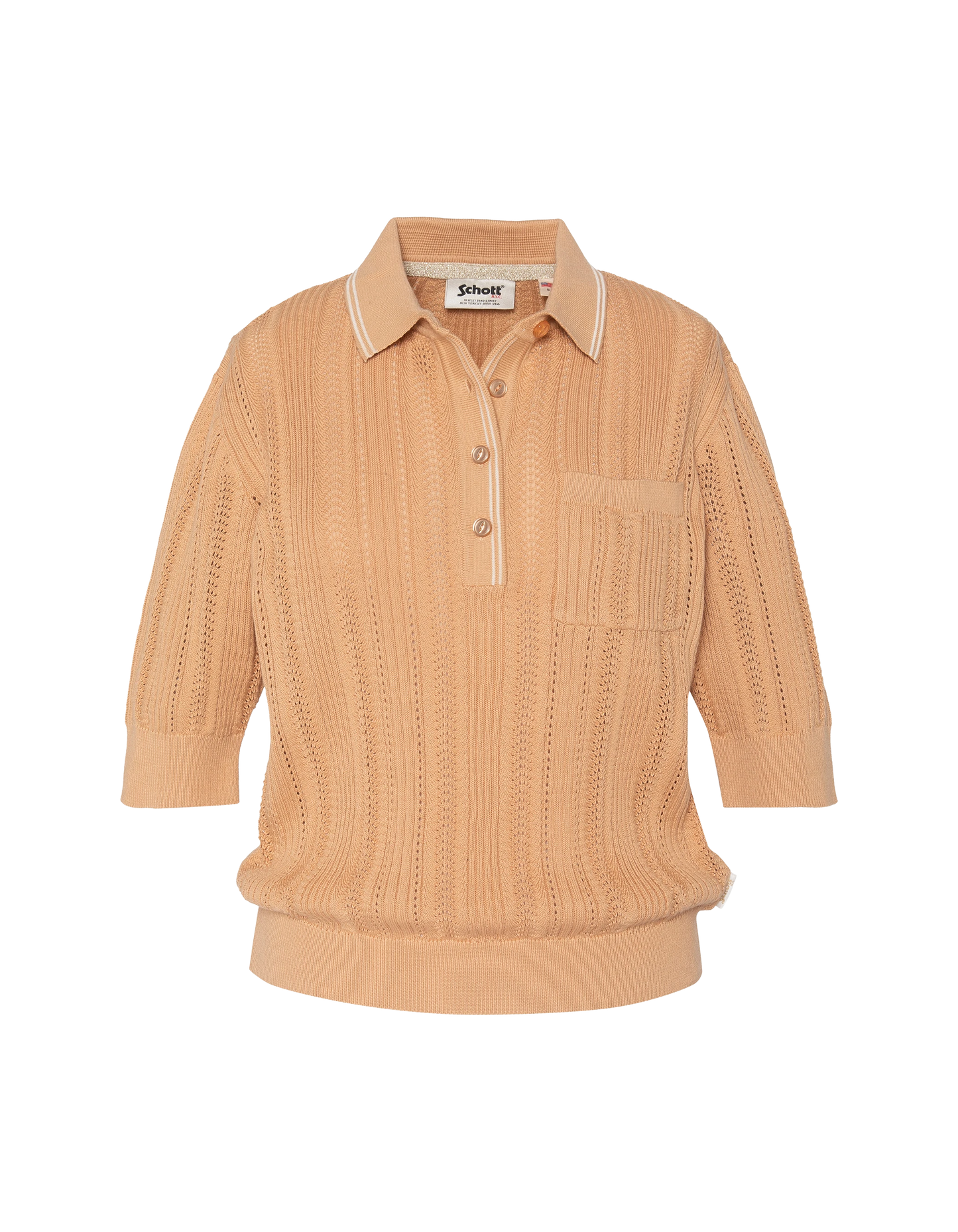 Honigfarbenes Retro-Poloshirt