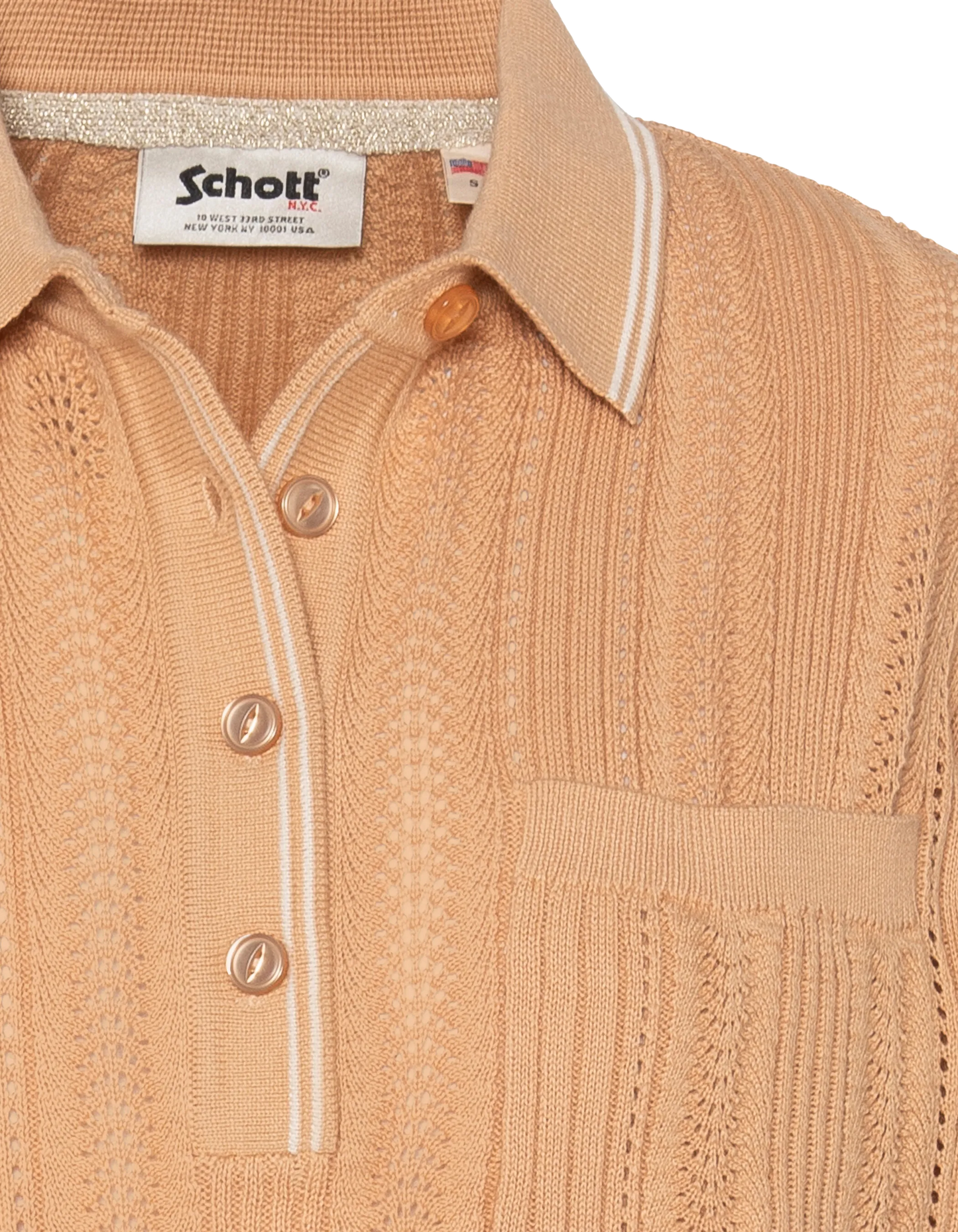 Honigfarbenes Retro-Poloshirt