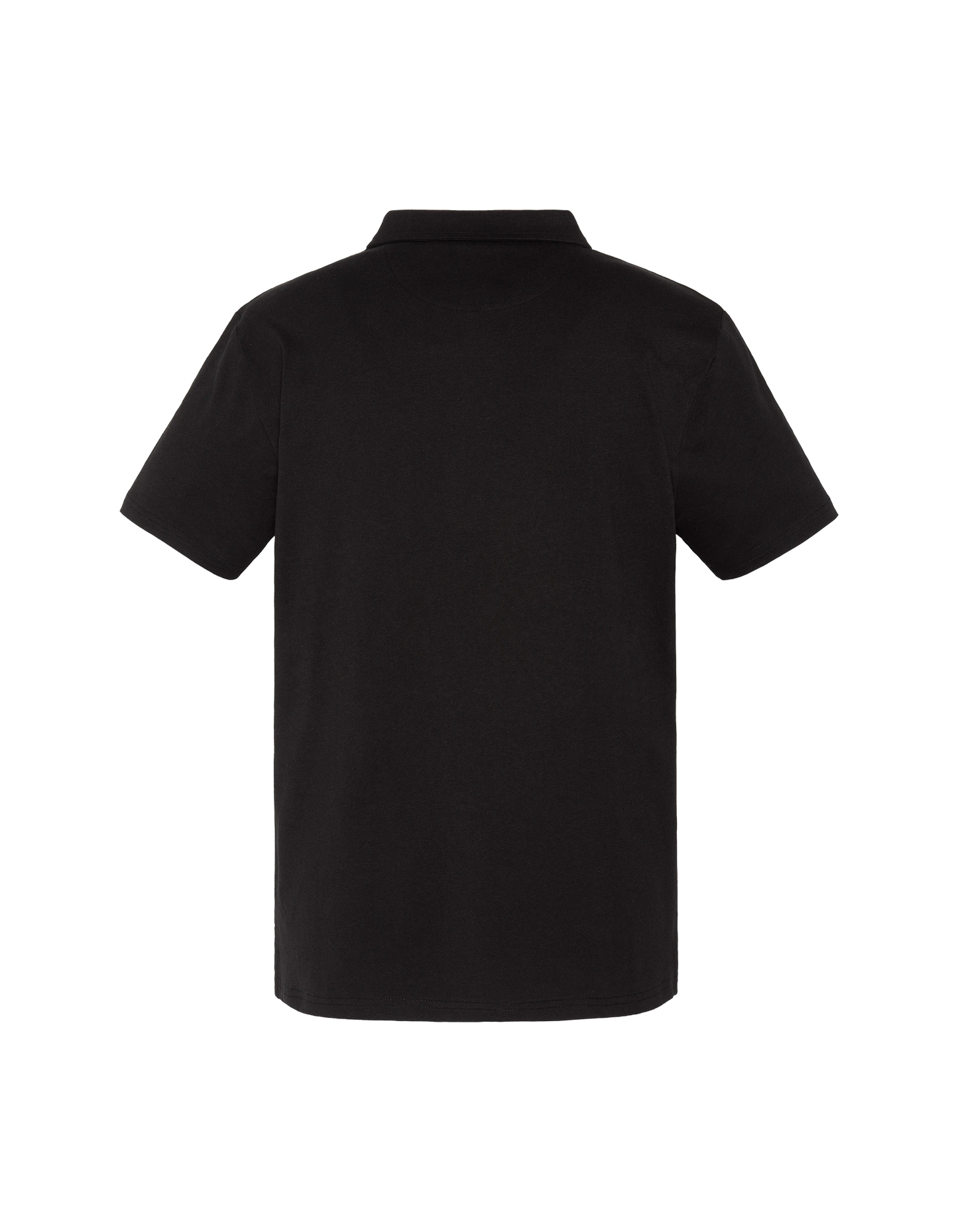 Polo noir en jersey avec liserés contrastés