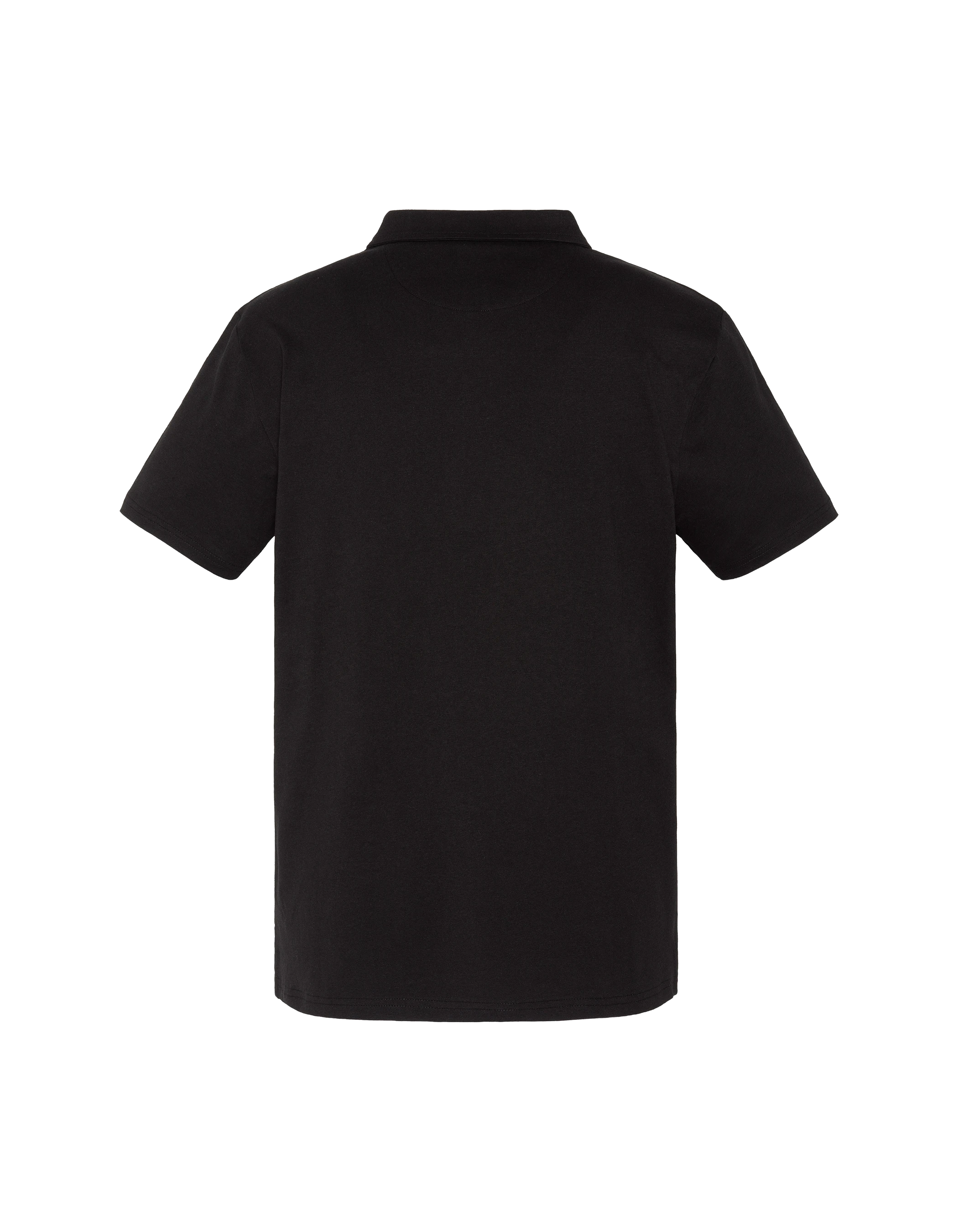 Polo noir en jersey avec liserés contrastés-2