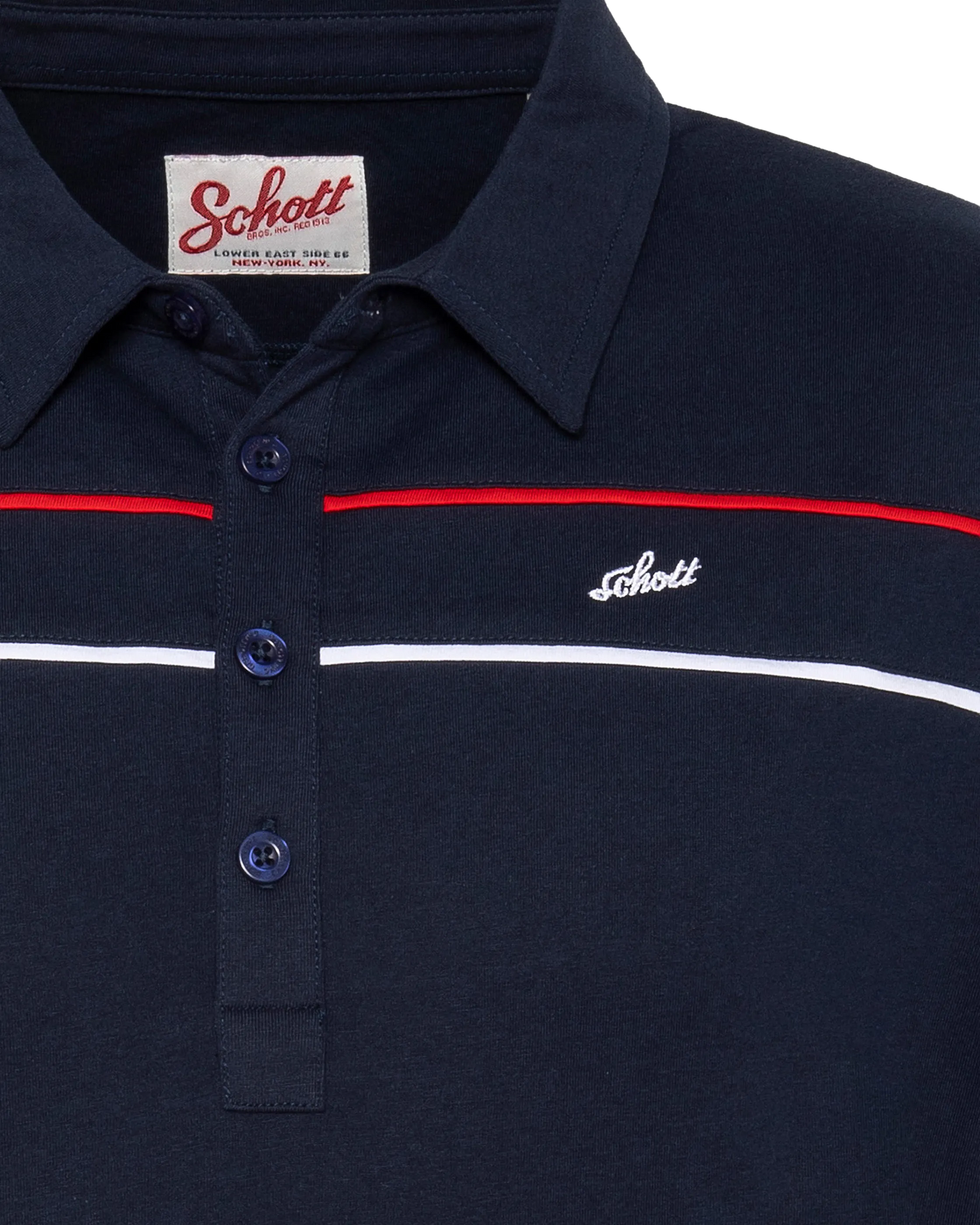 Polo bleu marine en jersey avec liserés contrastés