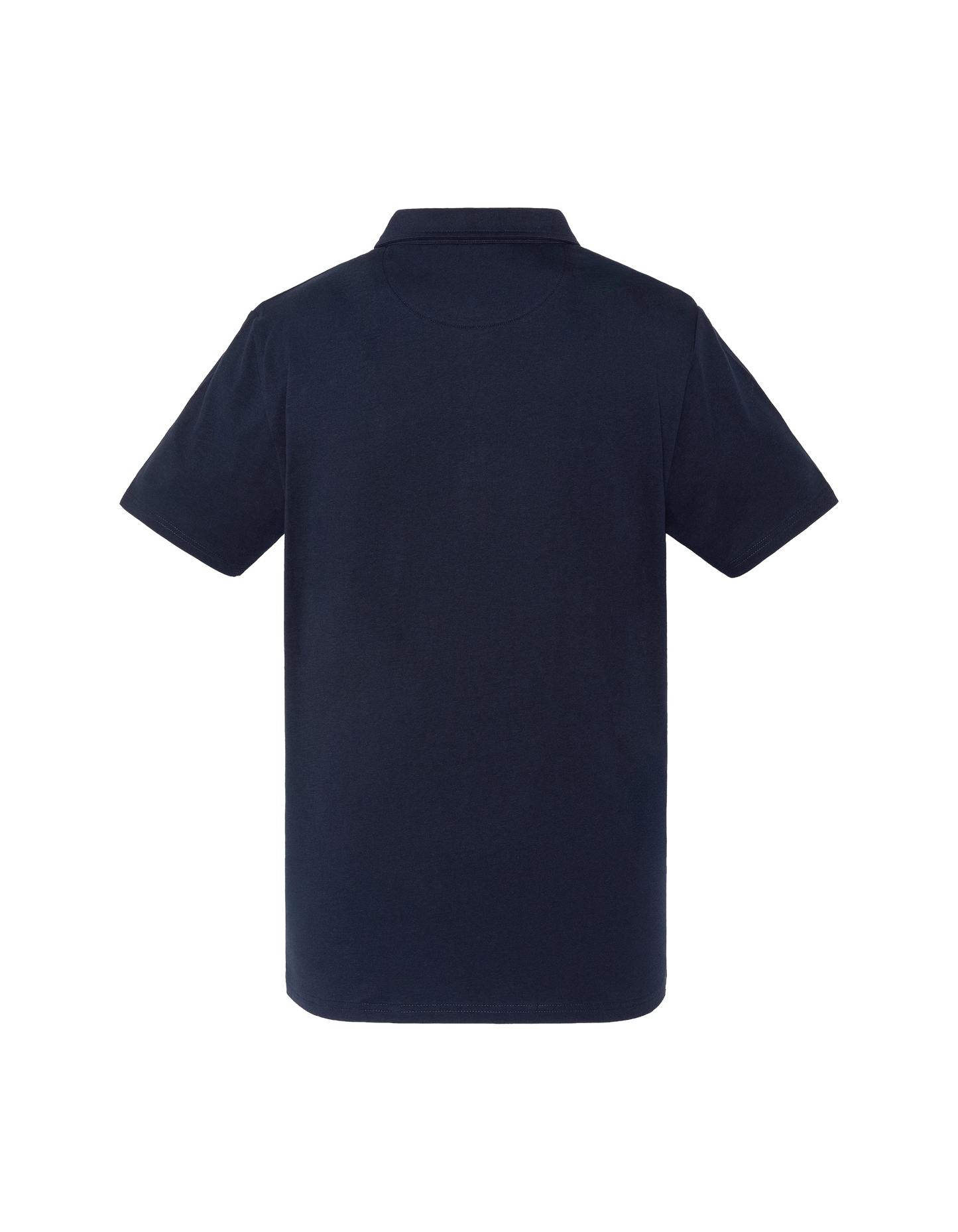 Polo bleu marine en jersey avec liserés contrastés