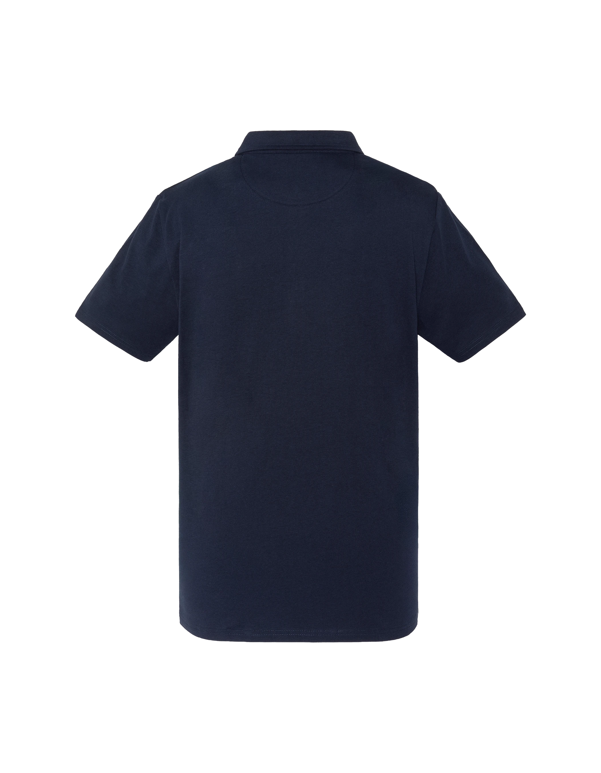 Polo bleu marine en jersey avec liserés contrastés-2
