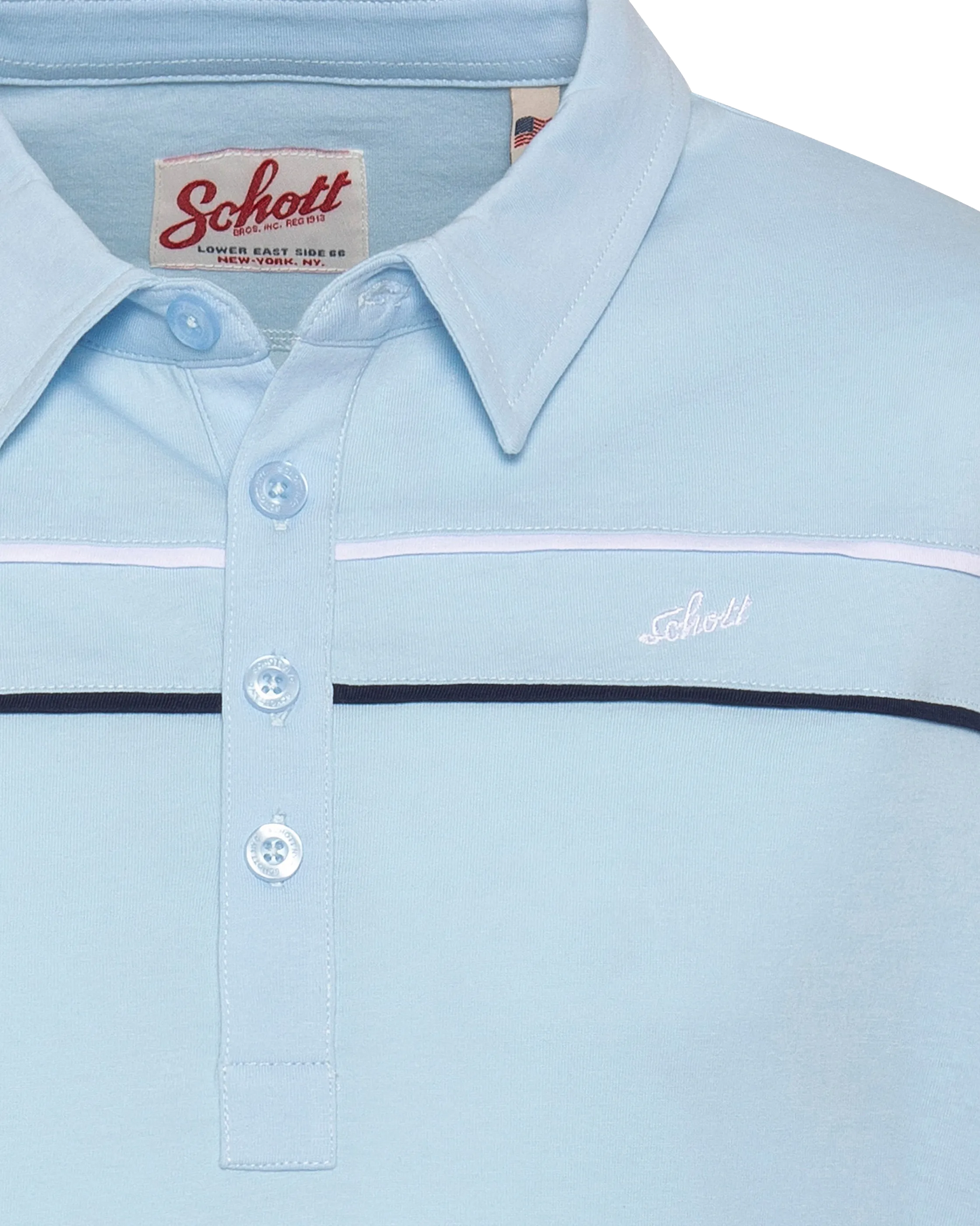 Polo bleu ciel en jersey avec liserés contrastés