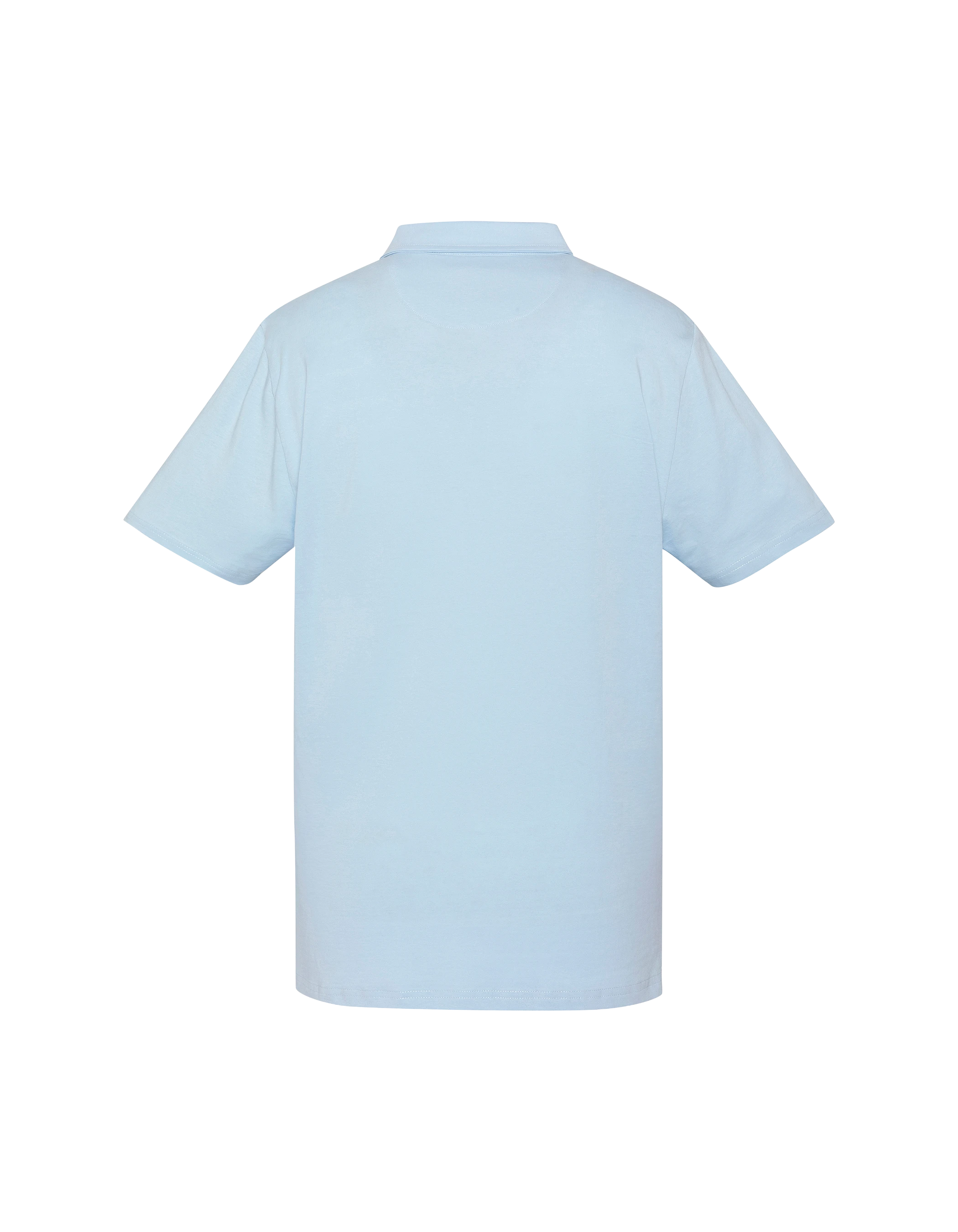 Polo bleu ciel en jersey avec liserés contrastés-2