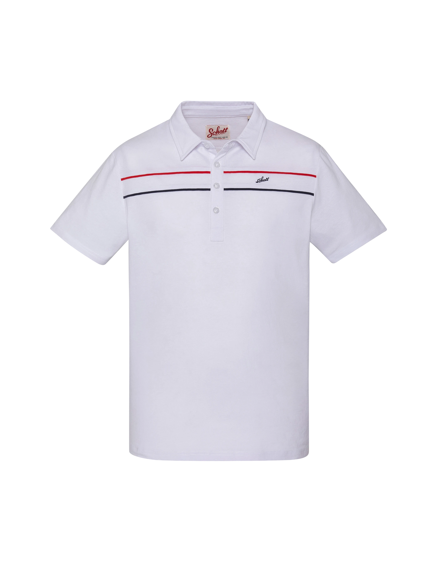 Polo blanc en jersey avec liserés contrastés