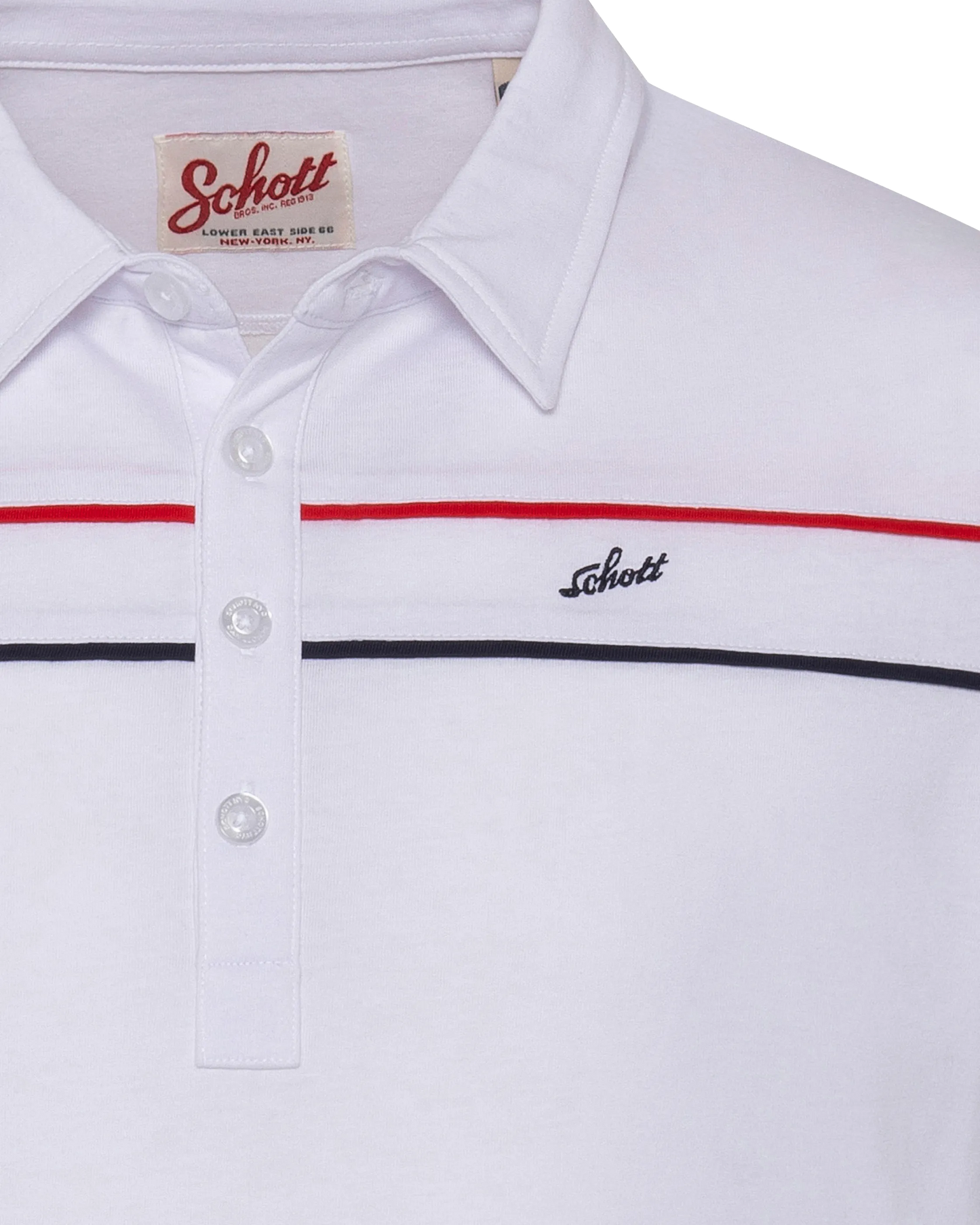 Polo blanc en jersey avec liserés contrastés