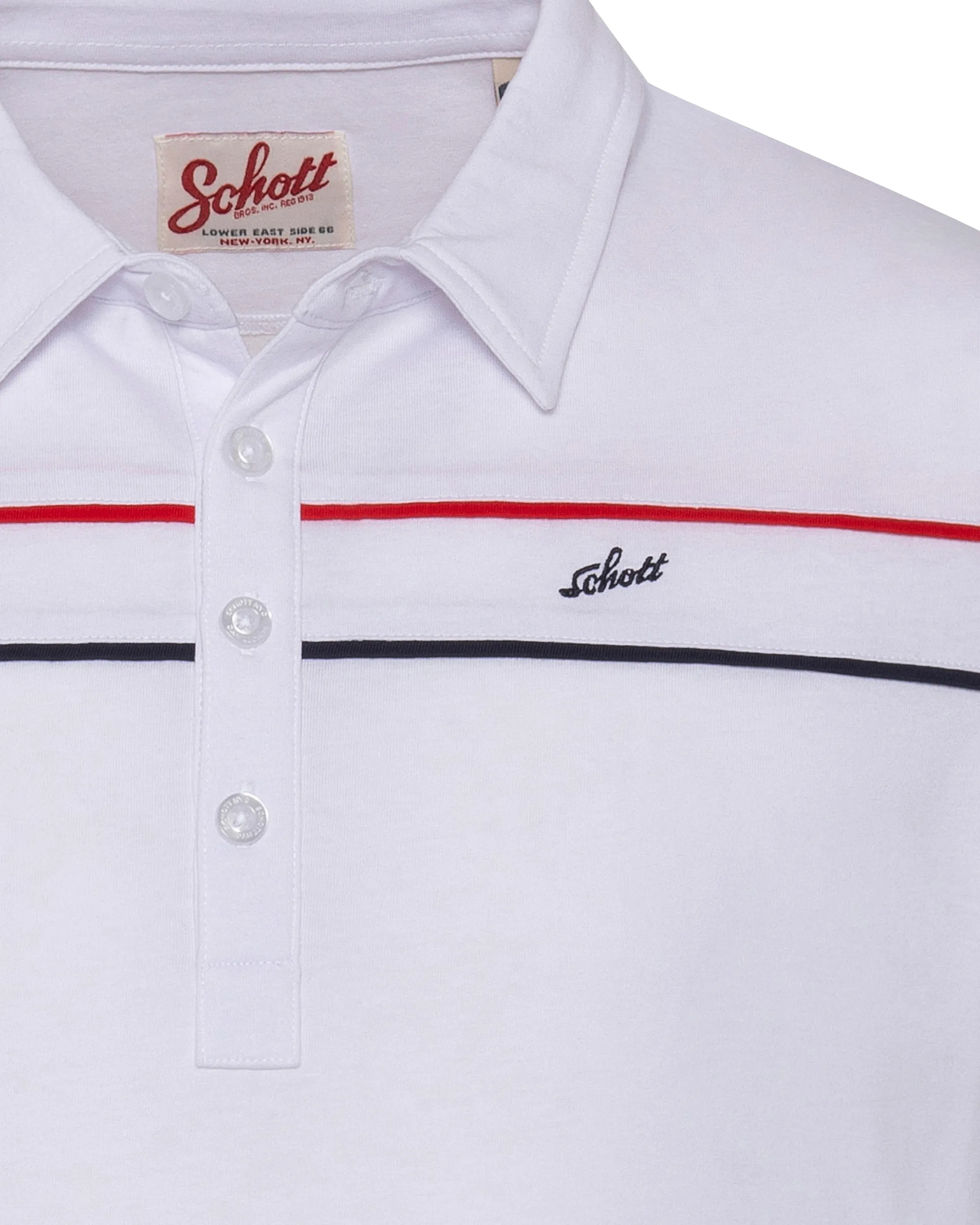 Polo blanc en jersey avec liserés contrastés-3