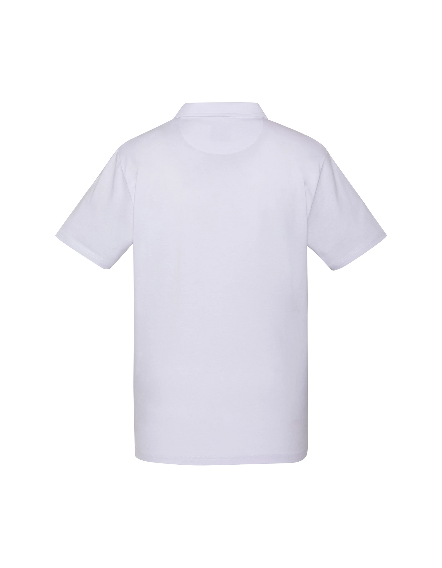 Polo blanc en jersey avec liserés contrastés