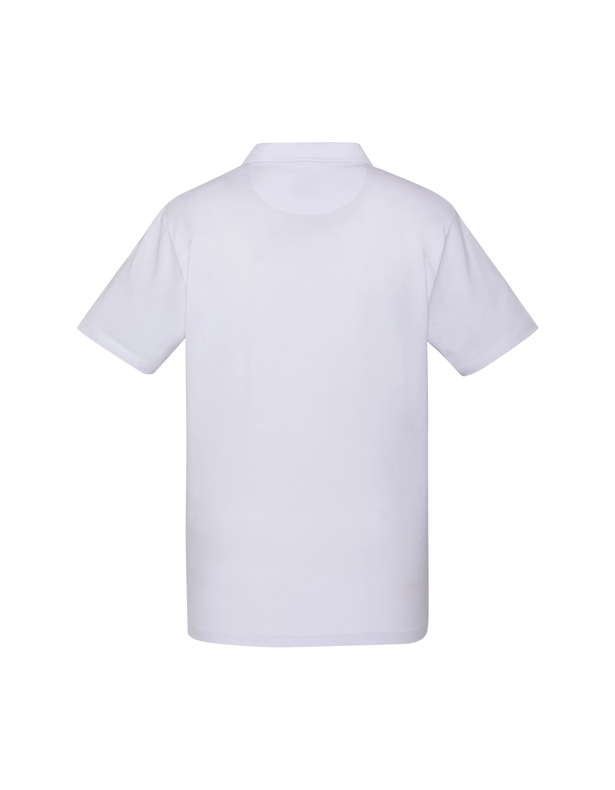 Polo blanc en jersey avec liserés contrastés-2