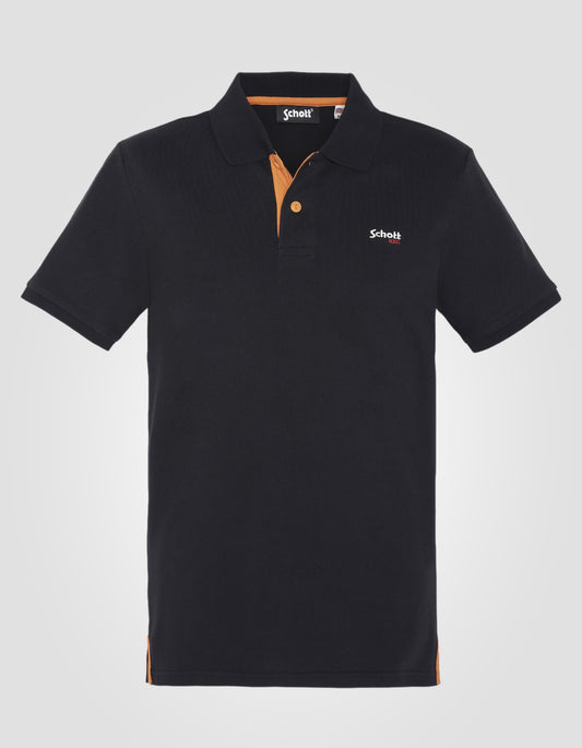 Polo noir et orange