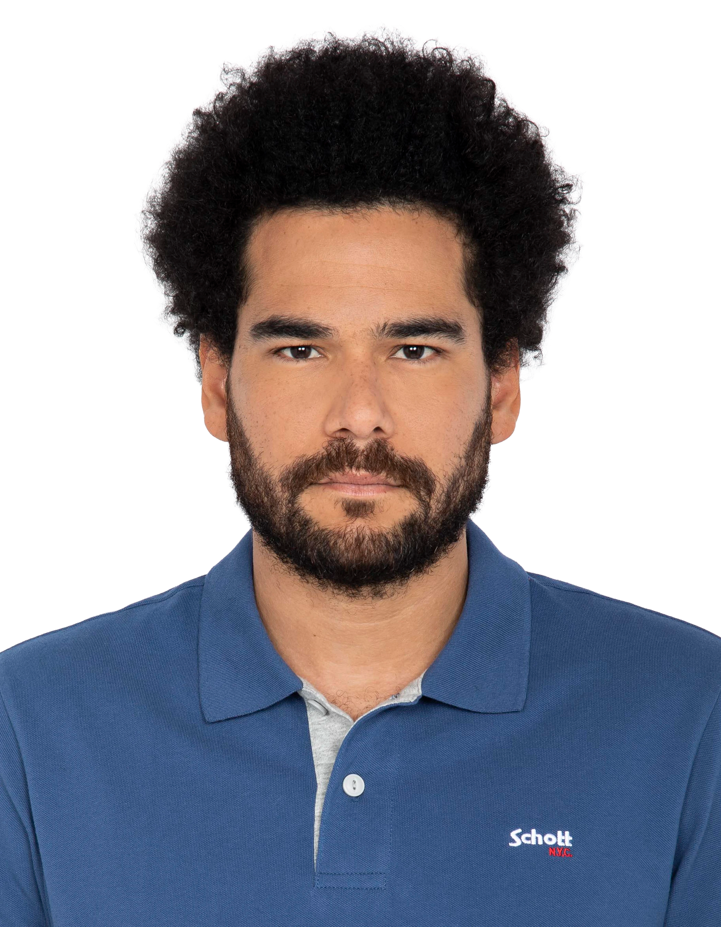 Polo bleu et gris