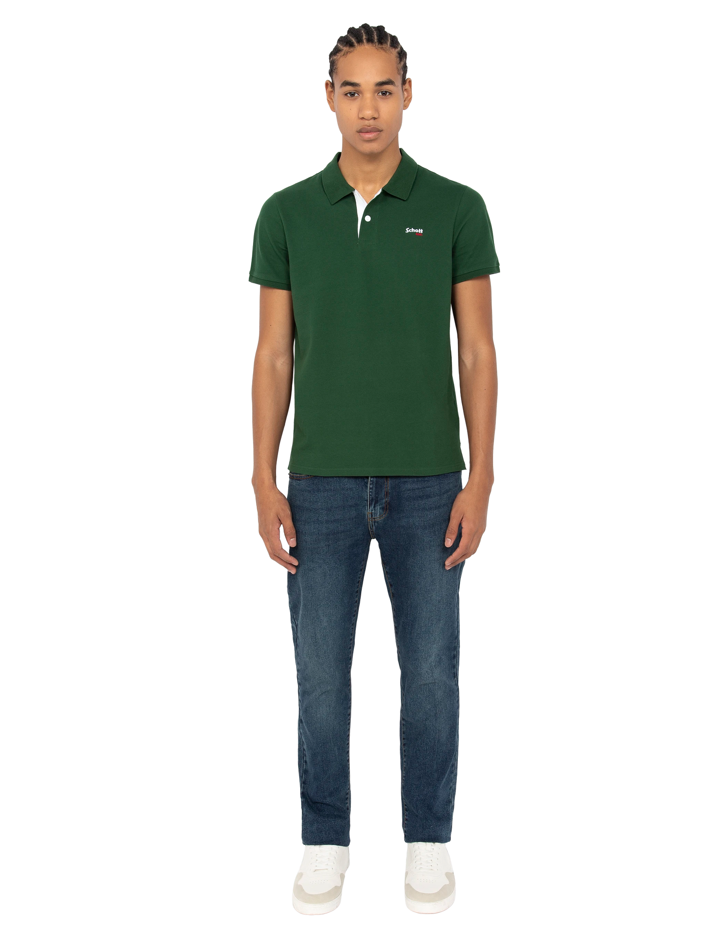 Polo vert et blanc